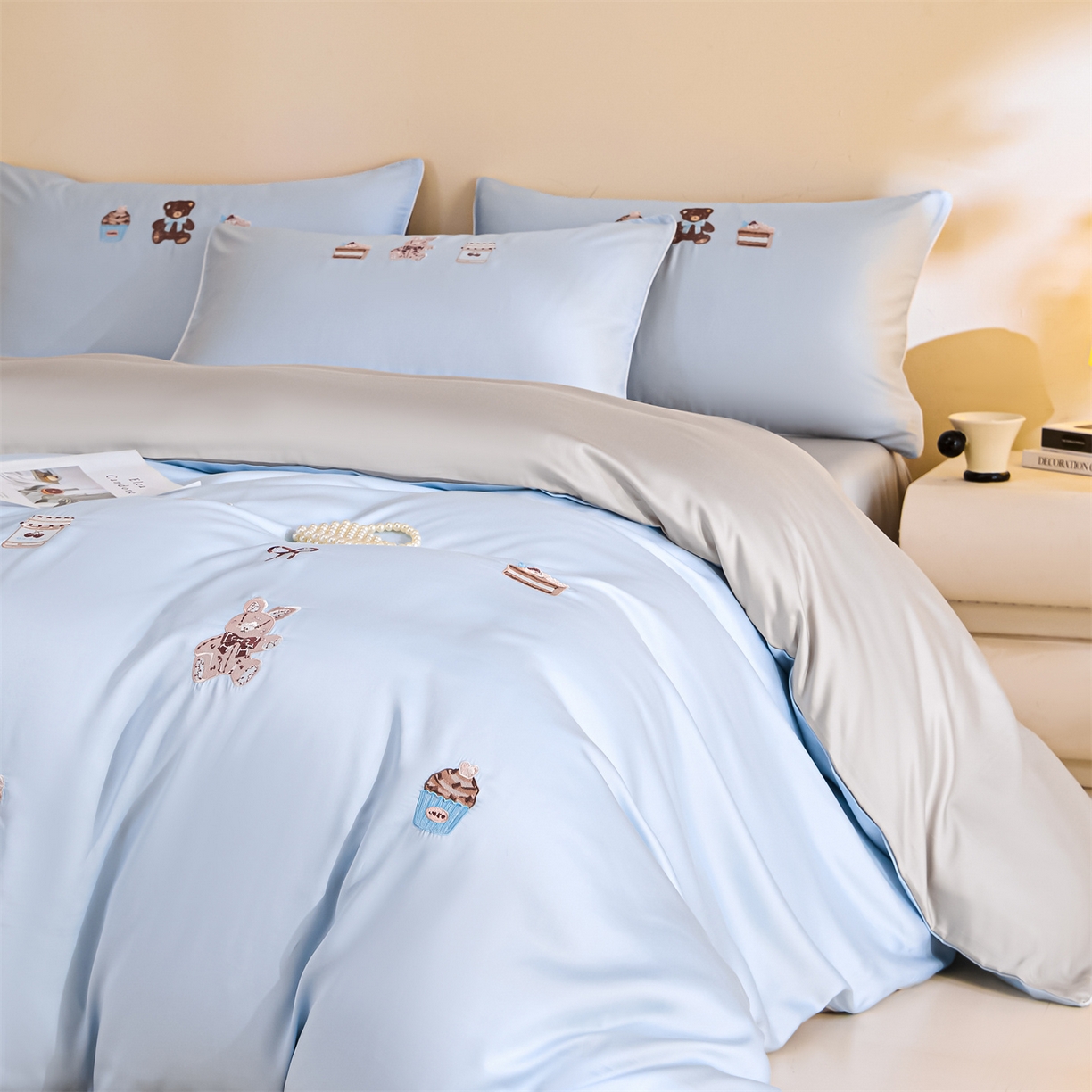 91家纺网 家纺一手货源 找家纺 （总）DC 2026新款天丝刺绣麻绳平绣系列四件套