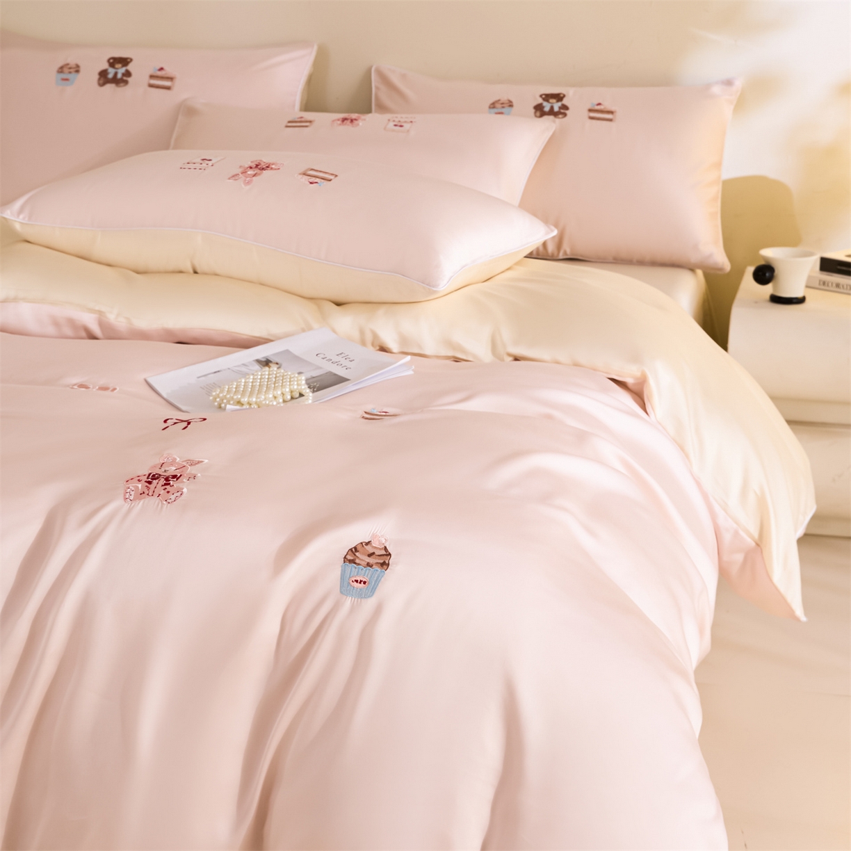 91家纺网 家纺一手货源 找家纺 （总）DC 2026新款天丝刺绣麻绳平绣系列四件套