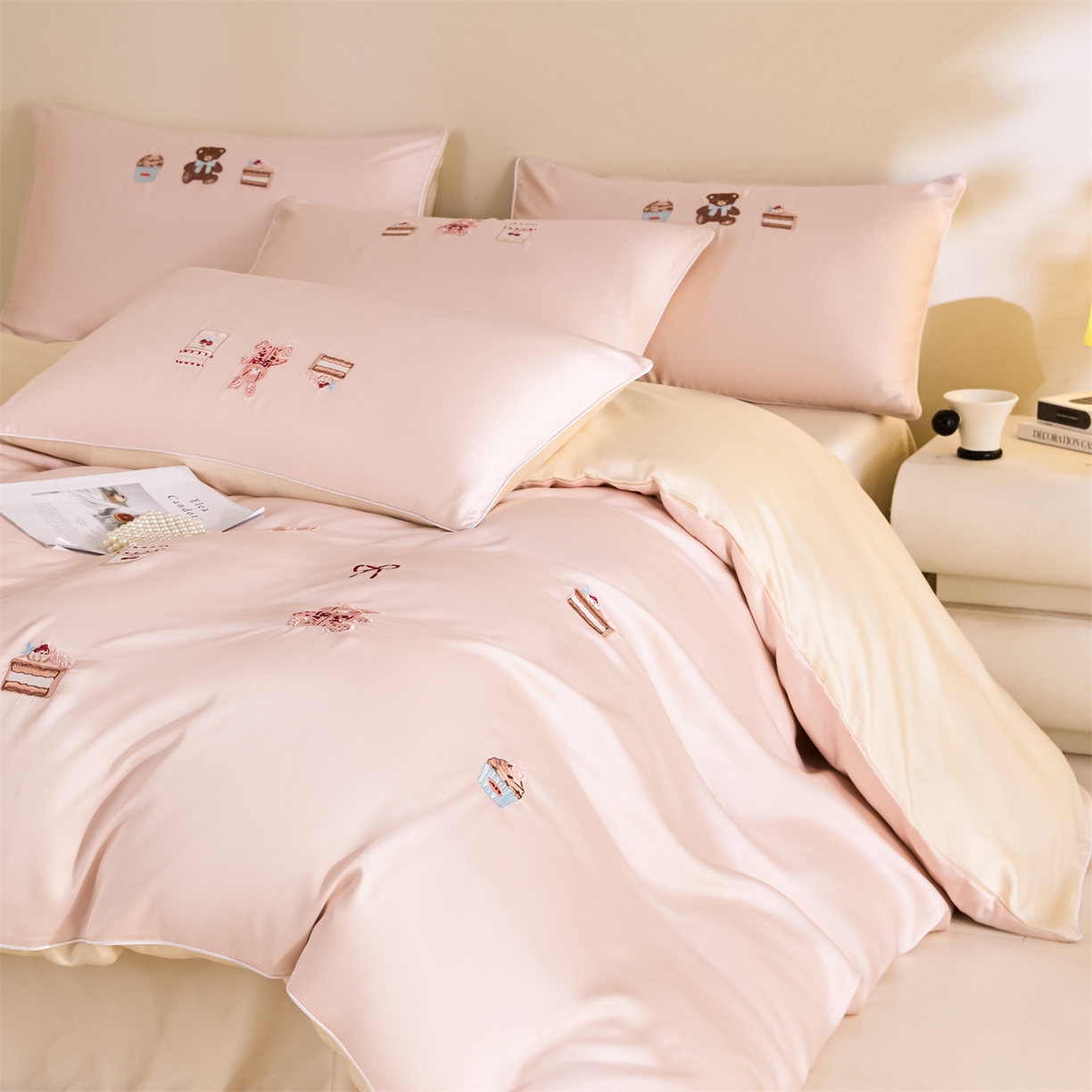 91家纺网 家纺一手货源 找家纺 （总）DC 2026新款天丝刺绣麻绳平绣系列四件套