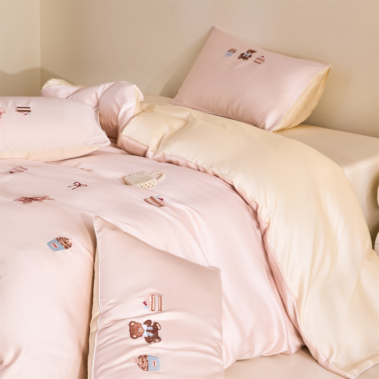 91家纺网 家纺一手货源 找家纺 （总）DC 2026新款天丝刺绣麻绳平绣系列四件套