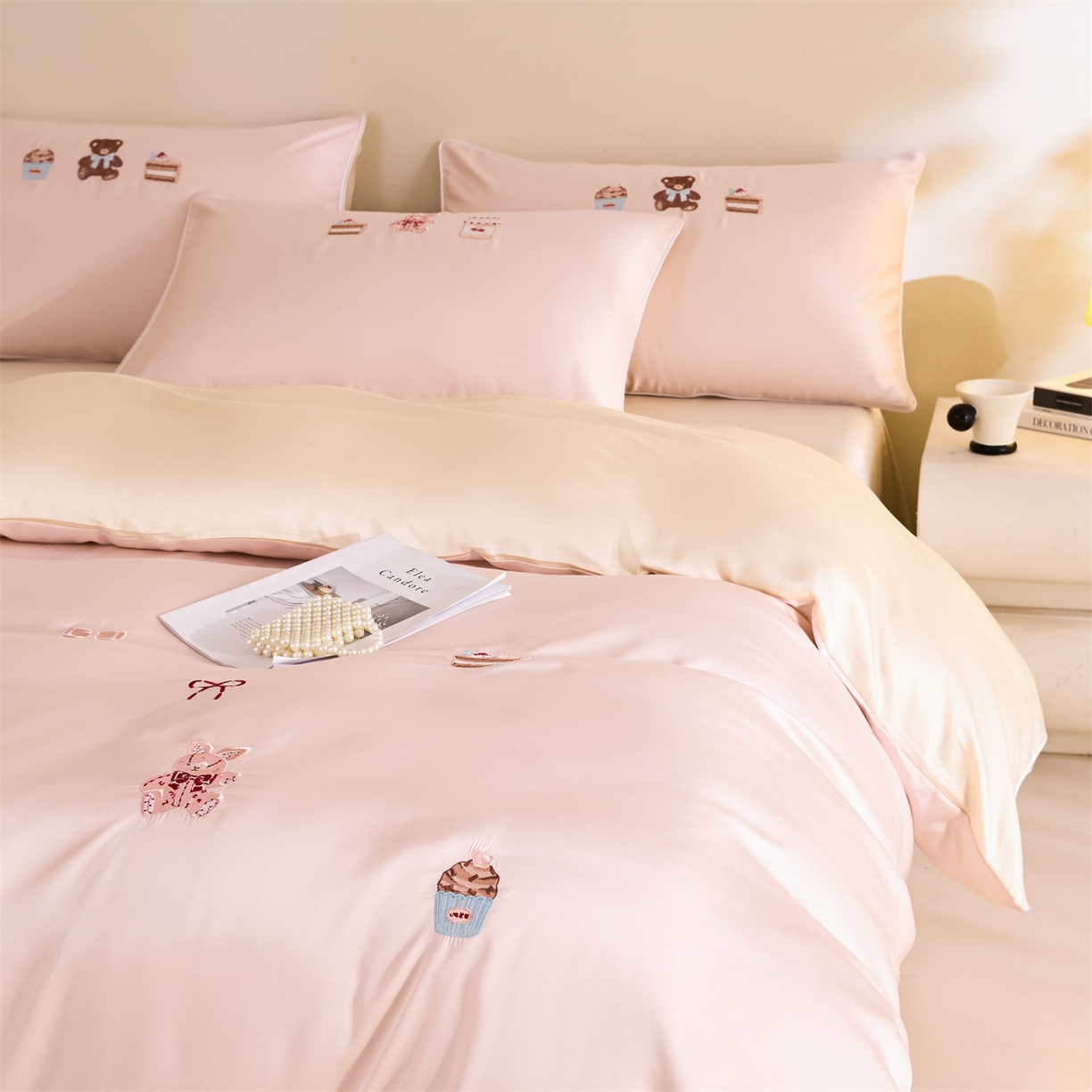 91家纺网 家纺一手货源 找家纺 （总）DC 2026新款天丝刺绣麻绳平绣系列四件套