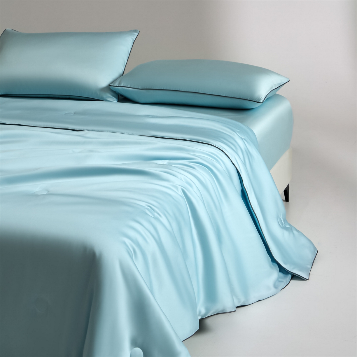 91家纺网 家纺一手货源 找家纺 无界 2026新款天丝夏被-麻绳双拼-温妮 温妮 淡海蓝