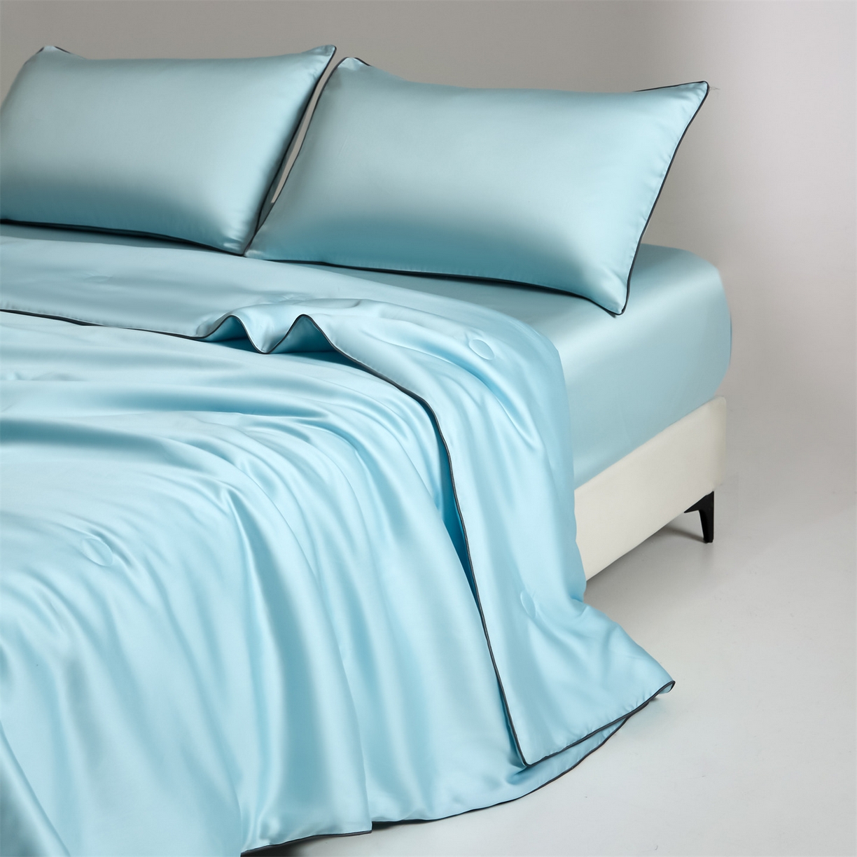 91家纺网 家纺一手货源 找家纺 无界 2026新款天丝夏被-麻绳双拼-温妮 温妮 淡海蓝