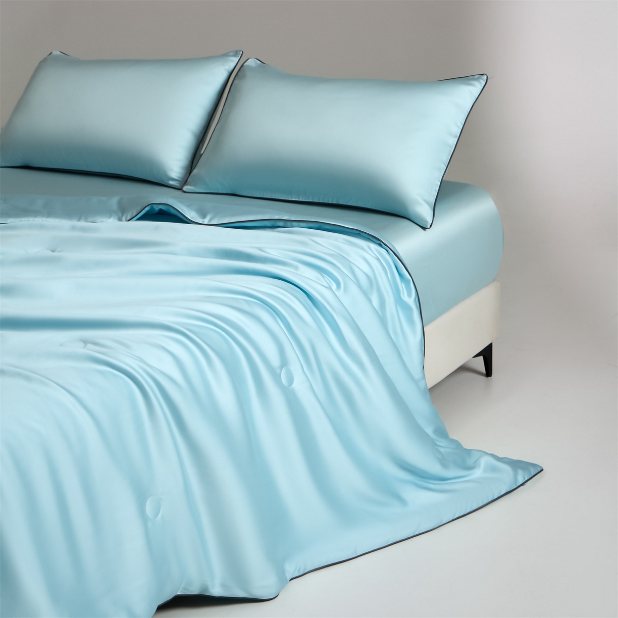 91家纺网 家纺一手货源 找家纺 无界 2026新款天丝夏被-麻绳双拼-温妮 温妮 淡海蓝