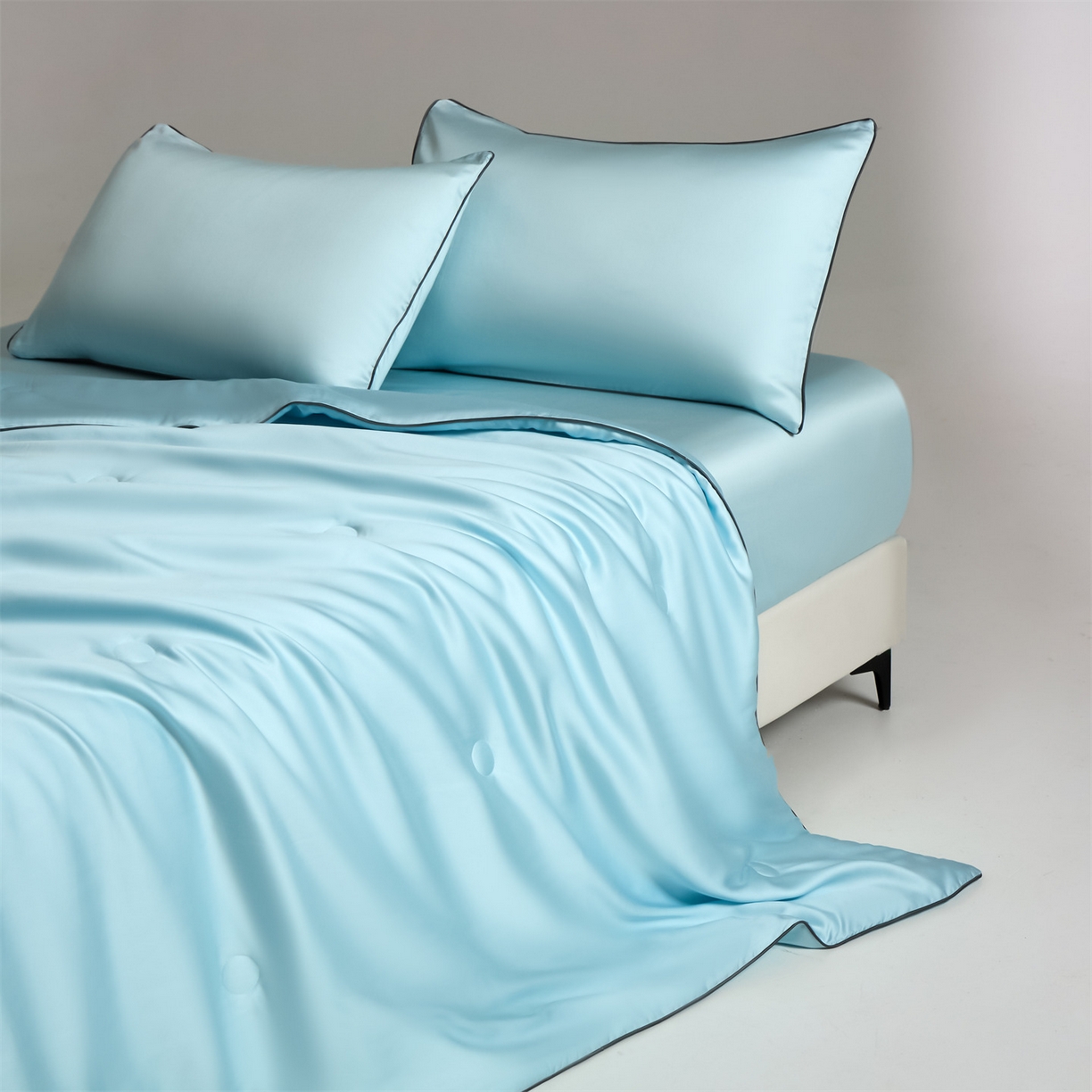 91家纺网 家纺一手货源 找家纺 无界 2026新款天丝夏被-麻绳双拼-温妮 温妮 淡海蓝