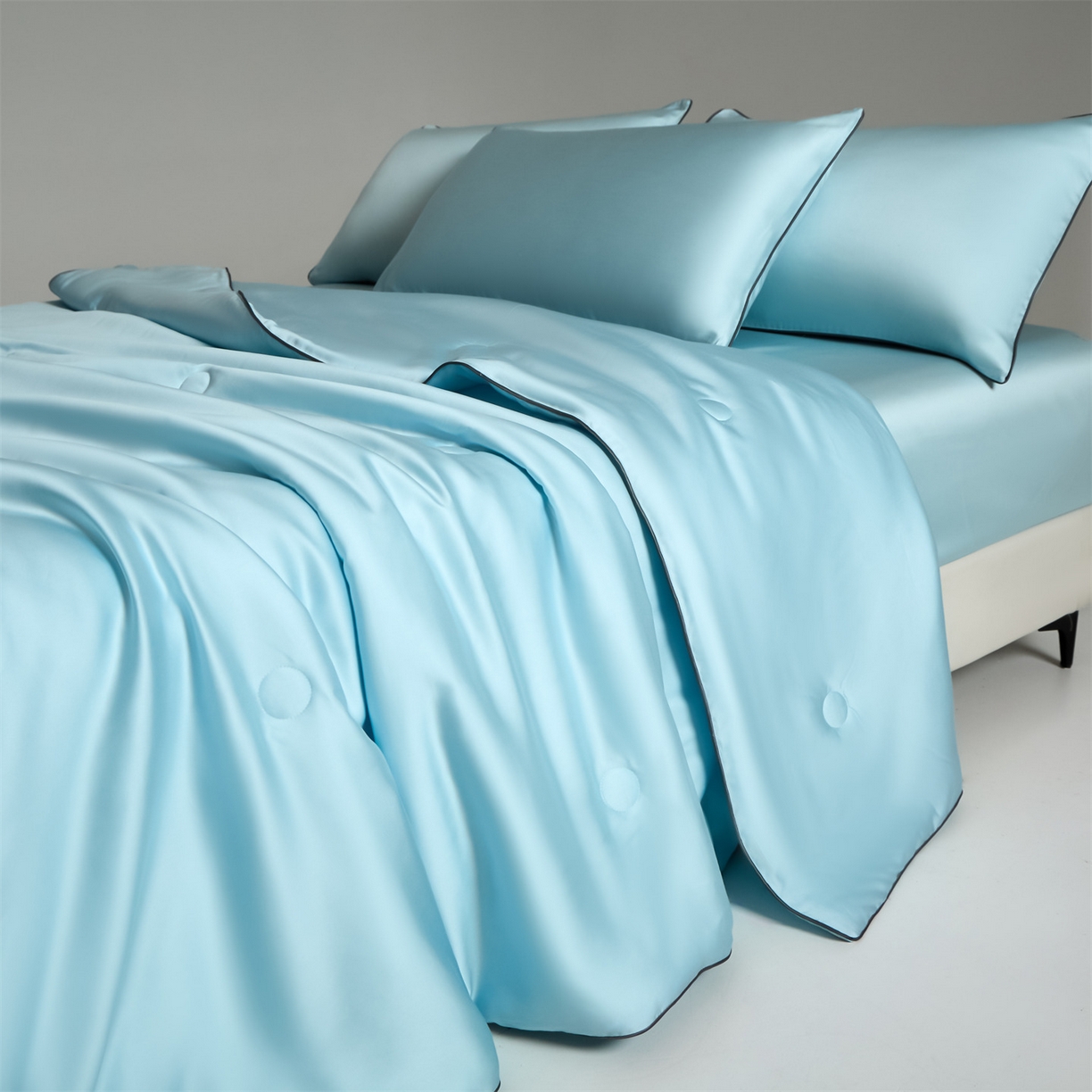 91家纺网 家纺一手货源 找家纺 无界 2026新款天丝夏被-麻绳双拼-温妮 温妮 淡海蓝