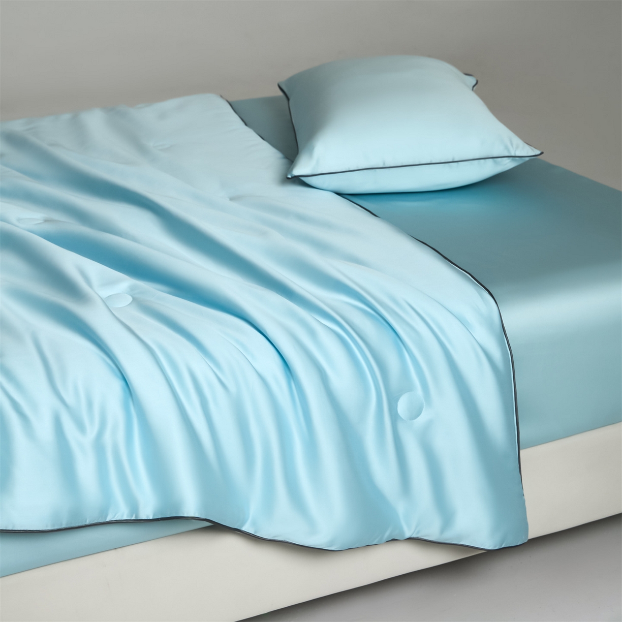 91家纺网 家纺一手货源 找家纺 无界 2026新款天丝夏被-麻绳双拼-温妮 温妮 淡海蓝