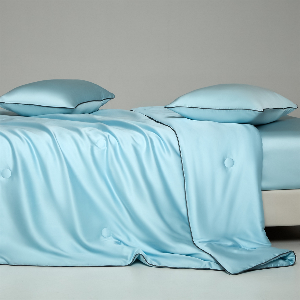 91家纺网 家纺一手货源 找家纺 无界 2026新款天丝夏被-麻绳双拼-温妮 温妮 淡海蓝