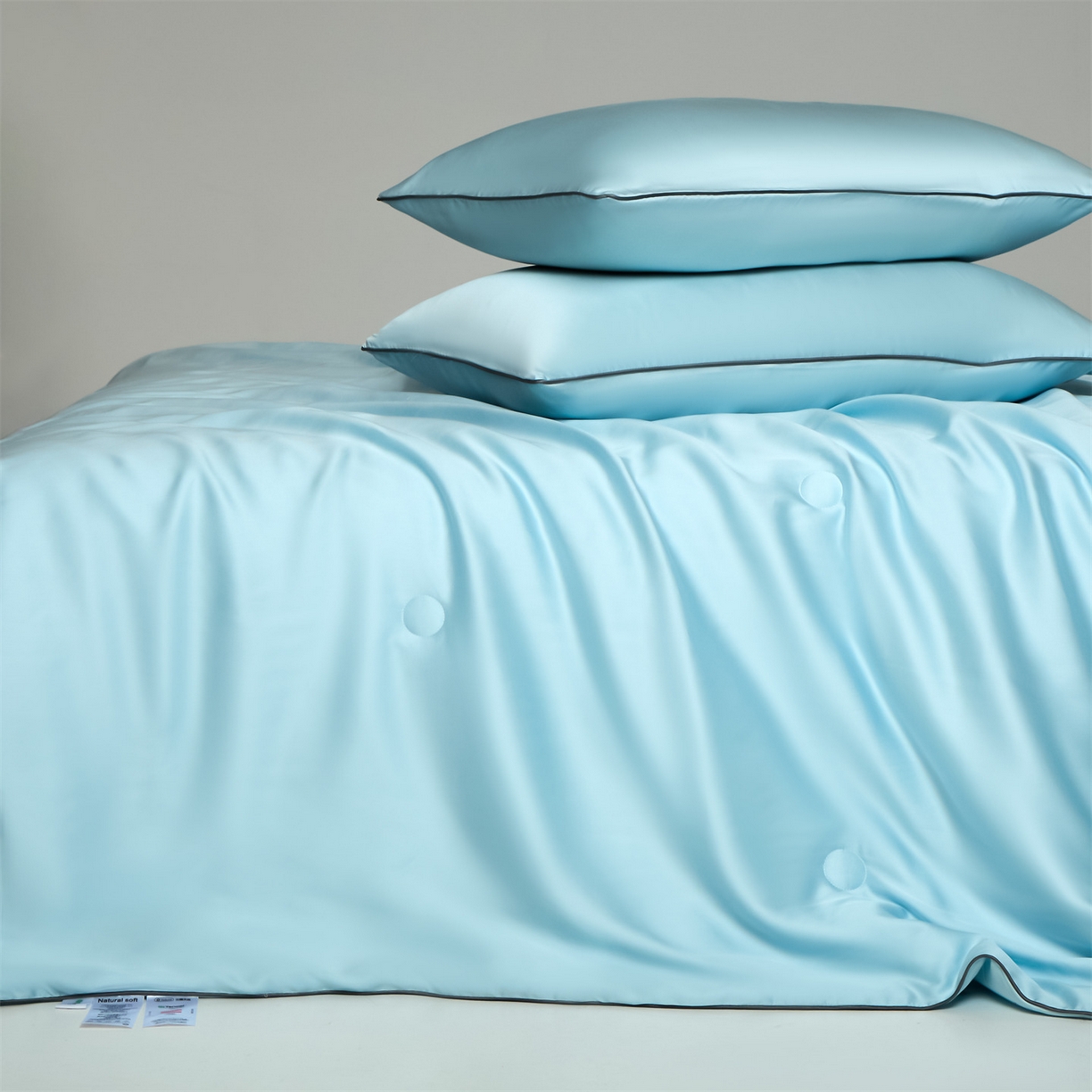 91家纺网 家纺一手货源 找家纺 无界 2026新款天丝夏被-麻绳双拼-温妮 温妮 淡海蓝