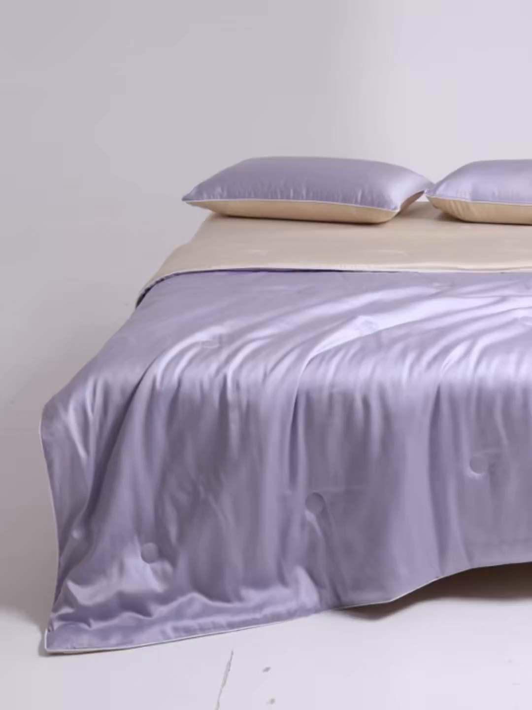 91家纺网 家纺一手货源 找家纺 无界 2026新款天丝夏被-麻绳双拼-温妮 温妮 风信紫+卡其