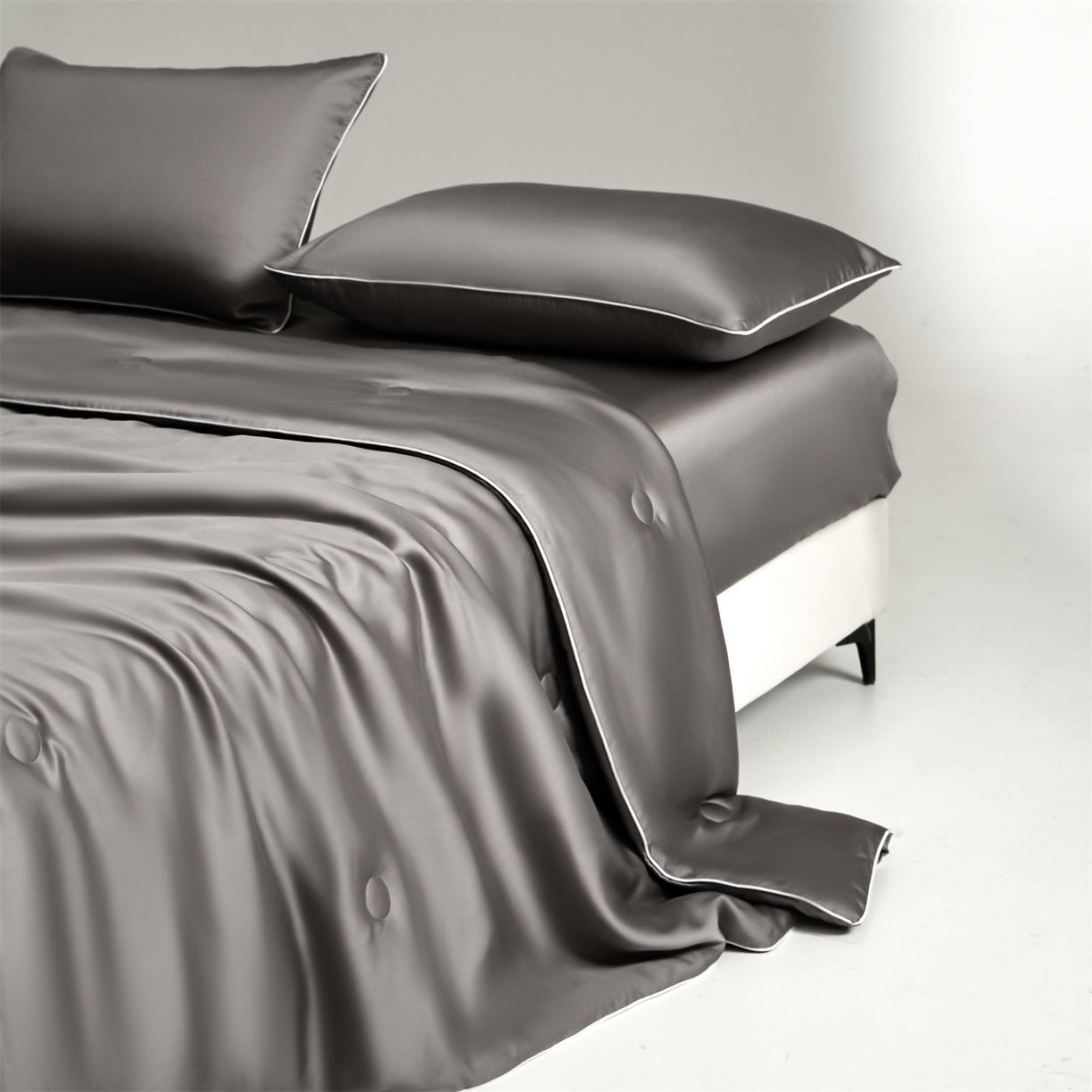 91家纺网 家纺一手货源 找家纺 无界 2026新款天丝夏被-麻绳双拼-温妮 温妮 经典灰