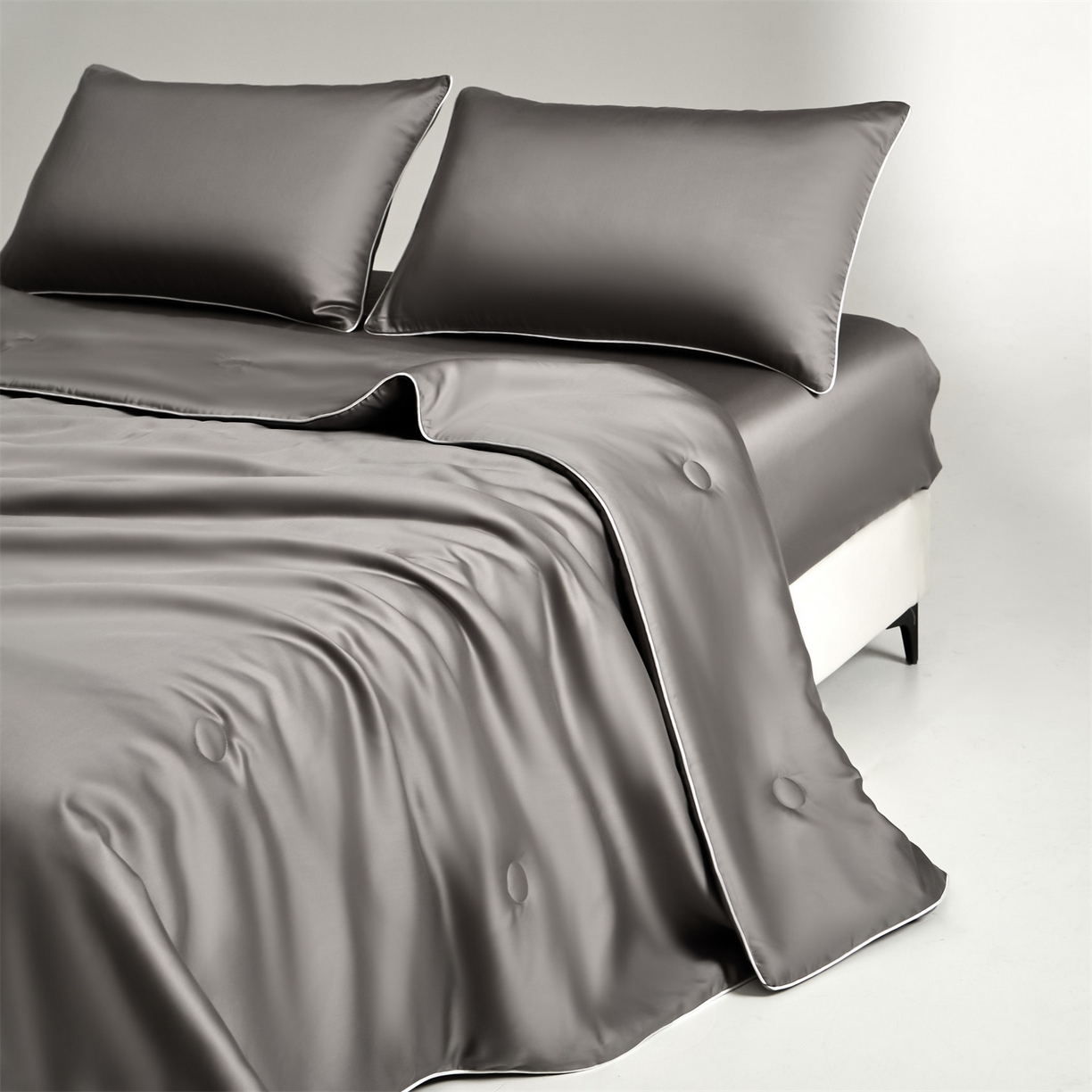 91家纺网 家纺一手货源 找家纺 无界 2026新款天丝夏被-麻绳双拼-温妮 温妮 经典灰