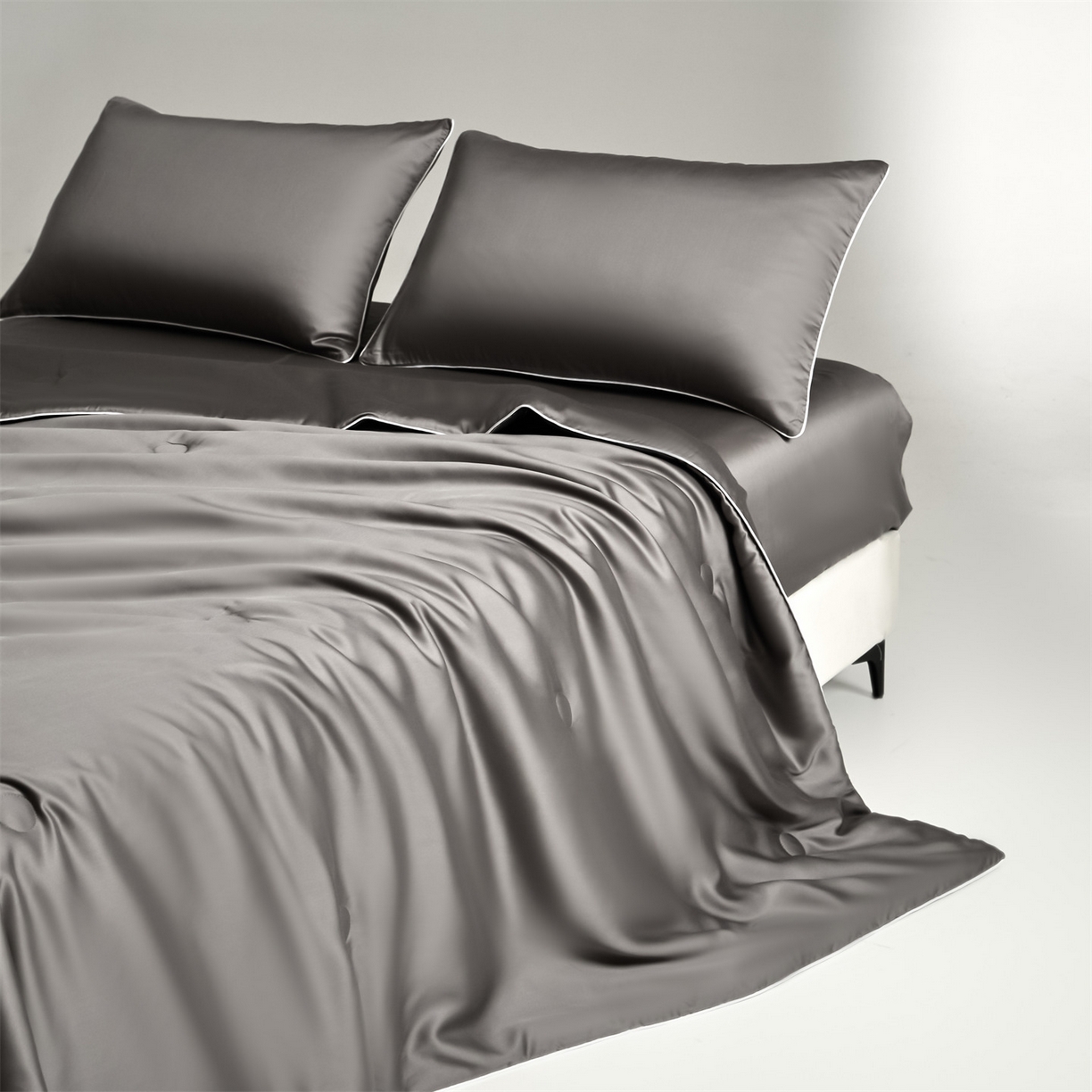 91家纺网 家纺一手货源 找家纺 无界 2026新款天丝夏被-麻绳双拼-温妮 温妮 经典灰