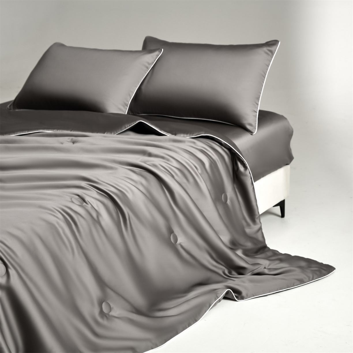 91家纺网 家纺一手货源 找家纺 无界 2026新款天丝夏被-麻绳双拼-温妮 温妮 经典灰