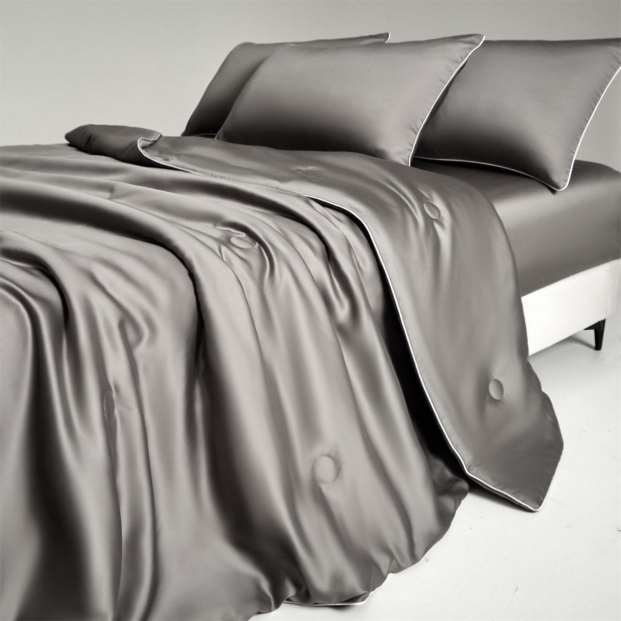 91家纺网 家纺一手货源 找家纺 无界 2026新款天丝夏被-麻绳双拼-温妮 温妮 经典灰