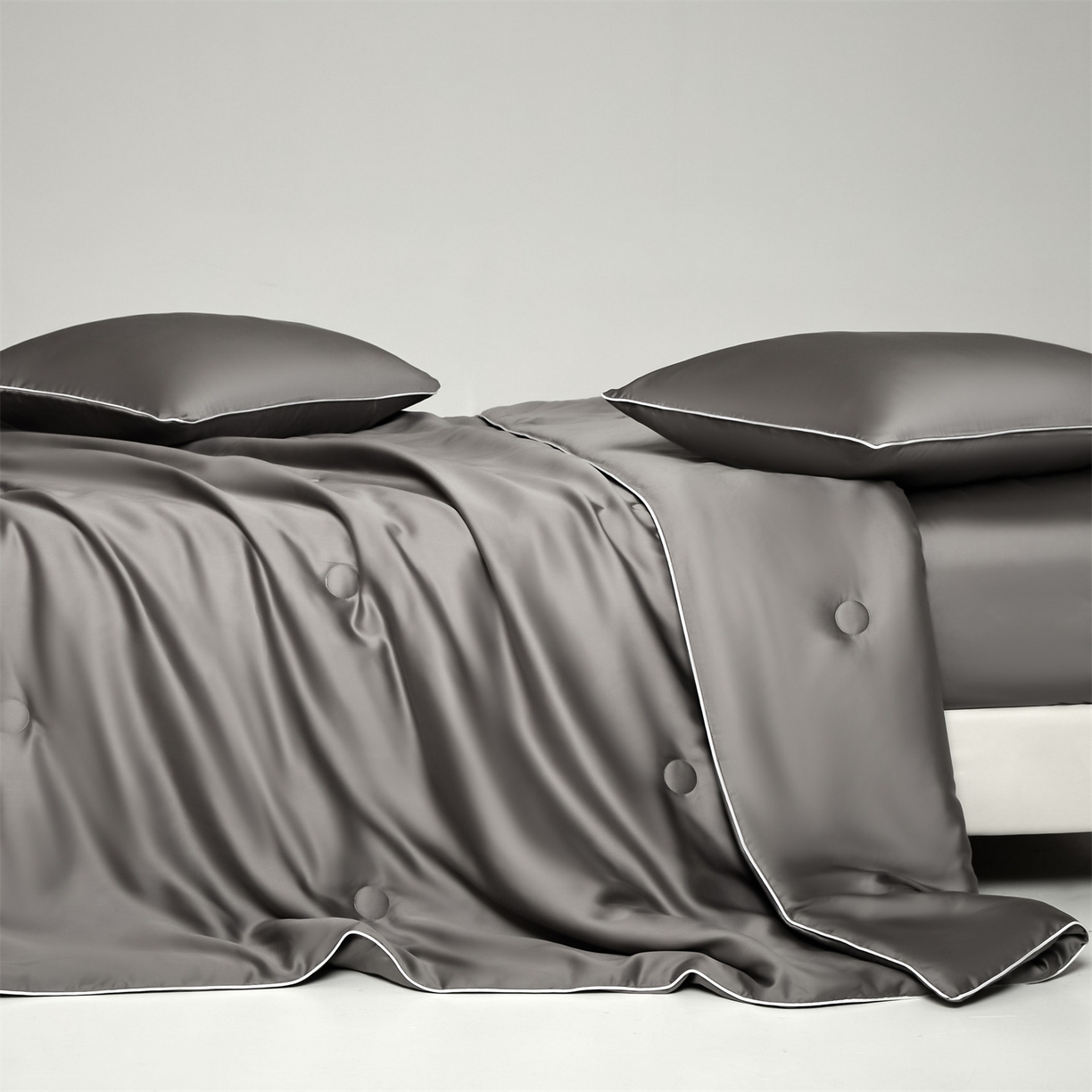 91家纺网 家纺一手货源 找家纺 无界 2026新款天丝夏被-麻绳双拼-温妮 温妮 经典灰