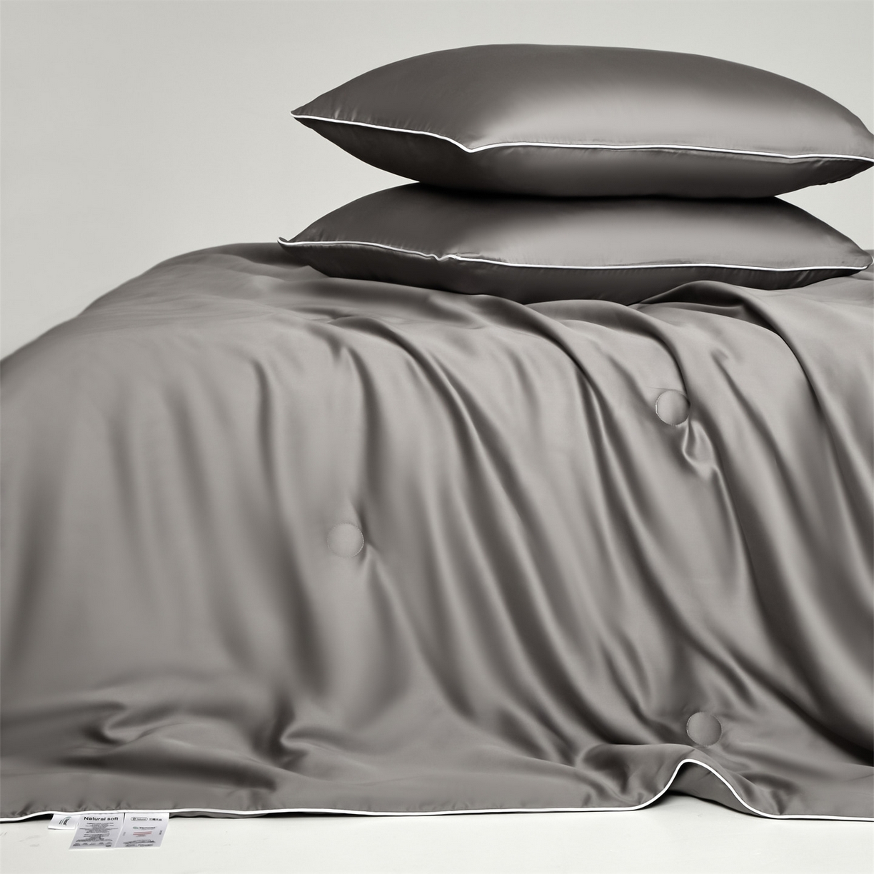 91家纺网 家纺一手货源 找家纺 无界 2026新款天丝夏被-麻绳双拼-温妮 温妮 经典灰