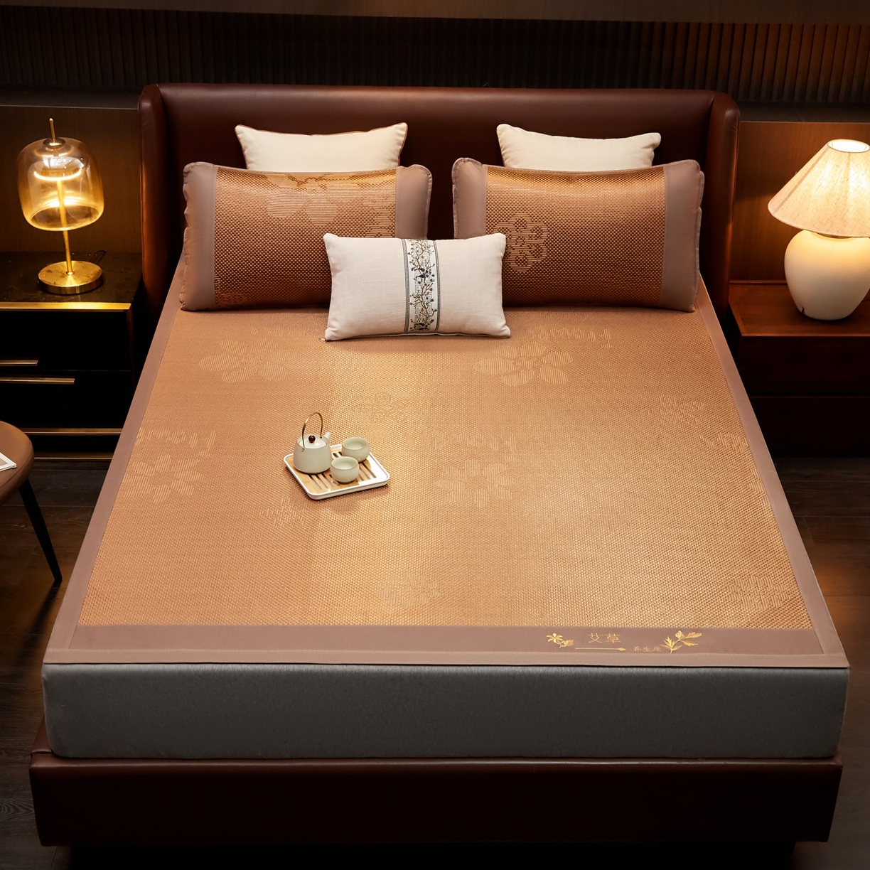 91家纺网 家纺一手货源 找家纺 （总）小桃姐家纺 2026新款冰藤席冰丝凉席双面藤席凉席三件套空调席凉席席子