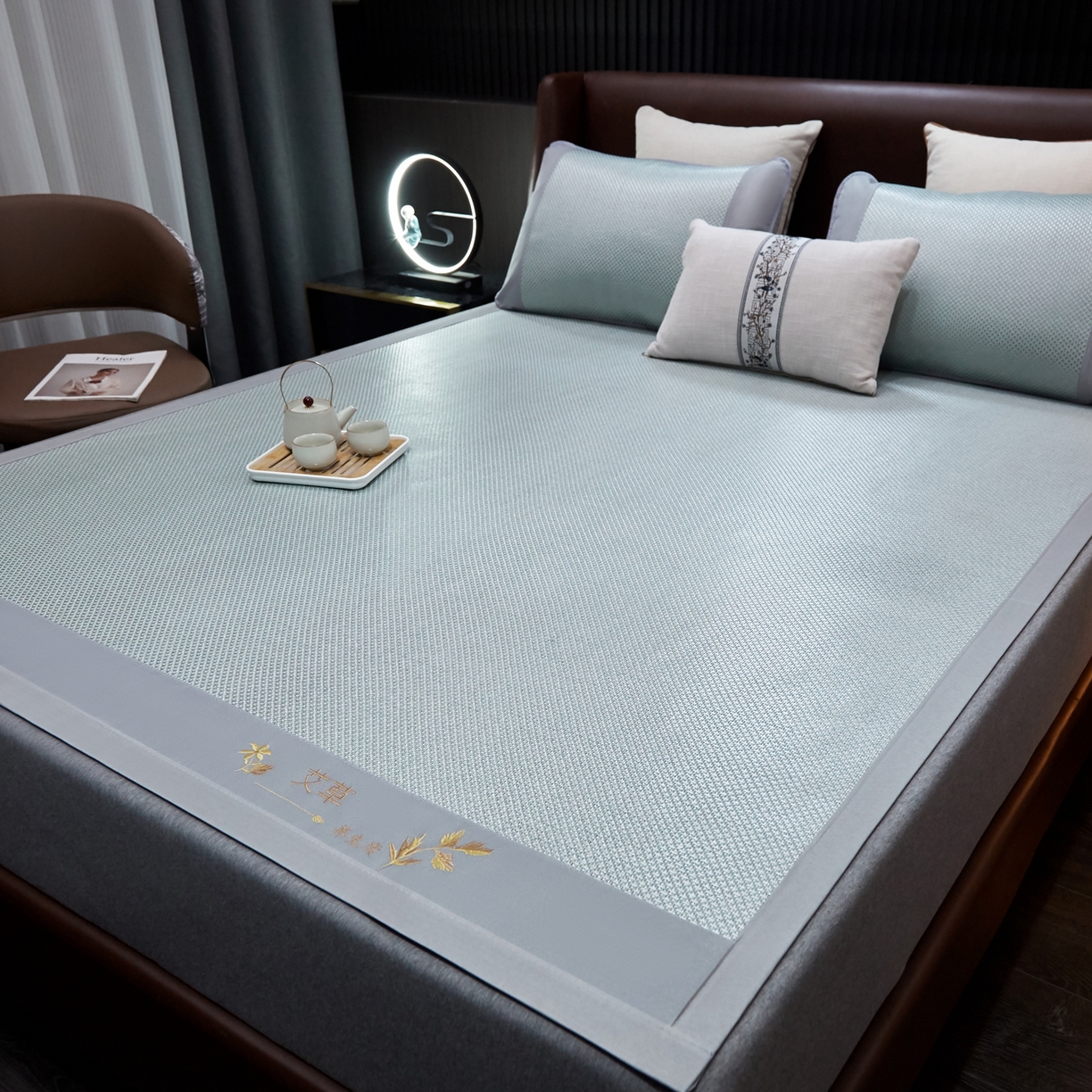 91家纺网 家纺一手货源 找家纺 （总）小桃姐家纺 2026新款冰藤席冰丝凉席双面藤席凉席三件套空调席凉席席子