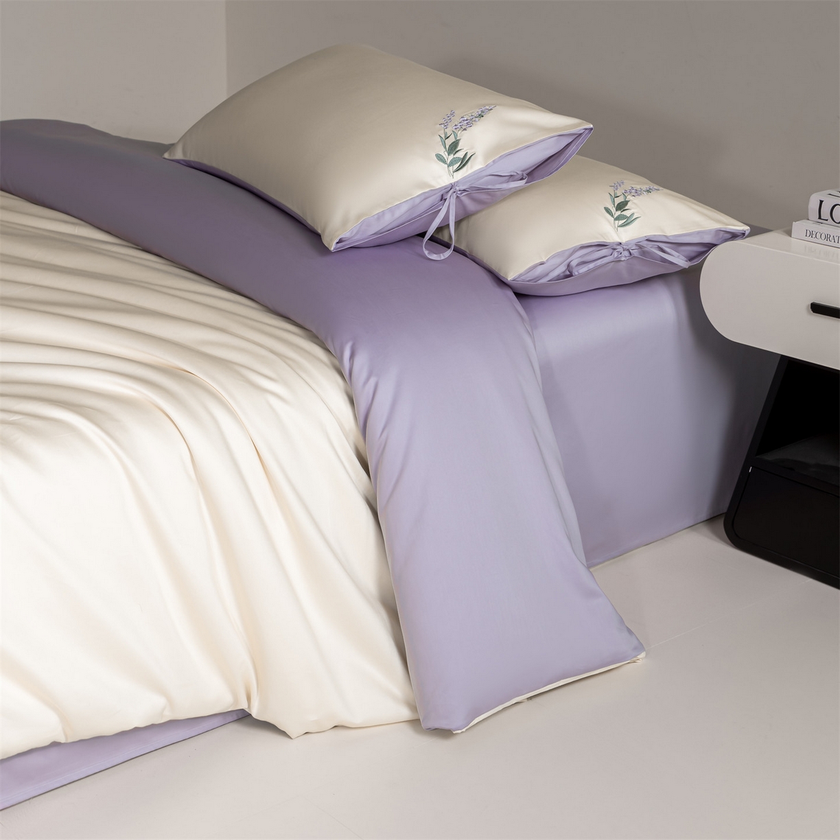 91家纺网 家纺一手货源 找家纺 （总）DC 2026新款50S全棉花卉刺绣四件套--花屿系列