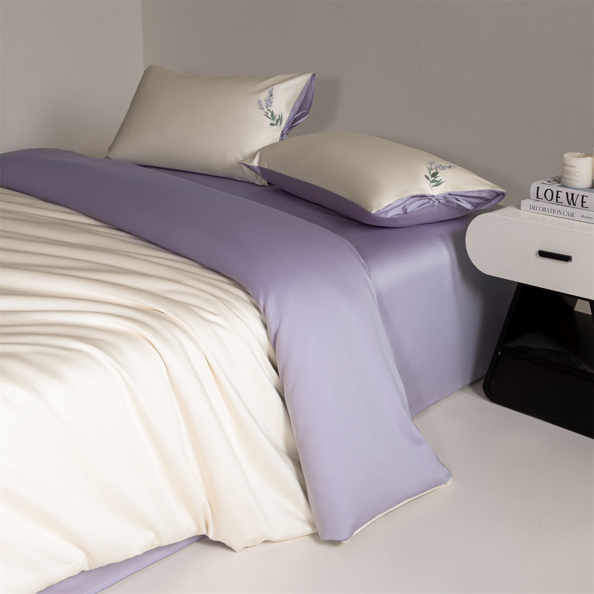 91家纺网 家纺一手货源 找家纺 （总）DC 2026新款50S全棉花卉刺绣四件套--花屿系列