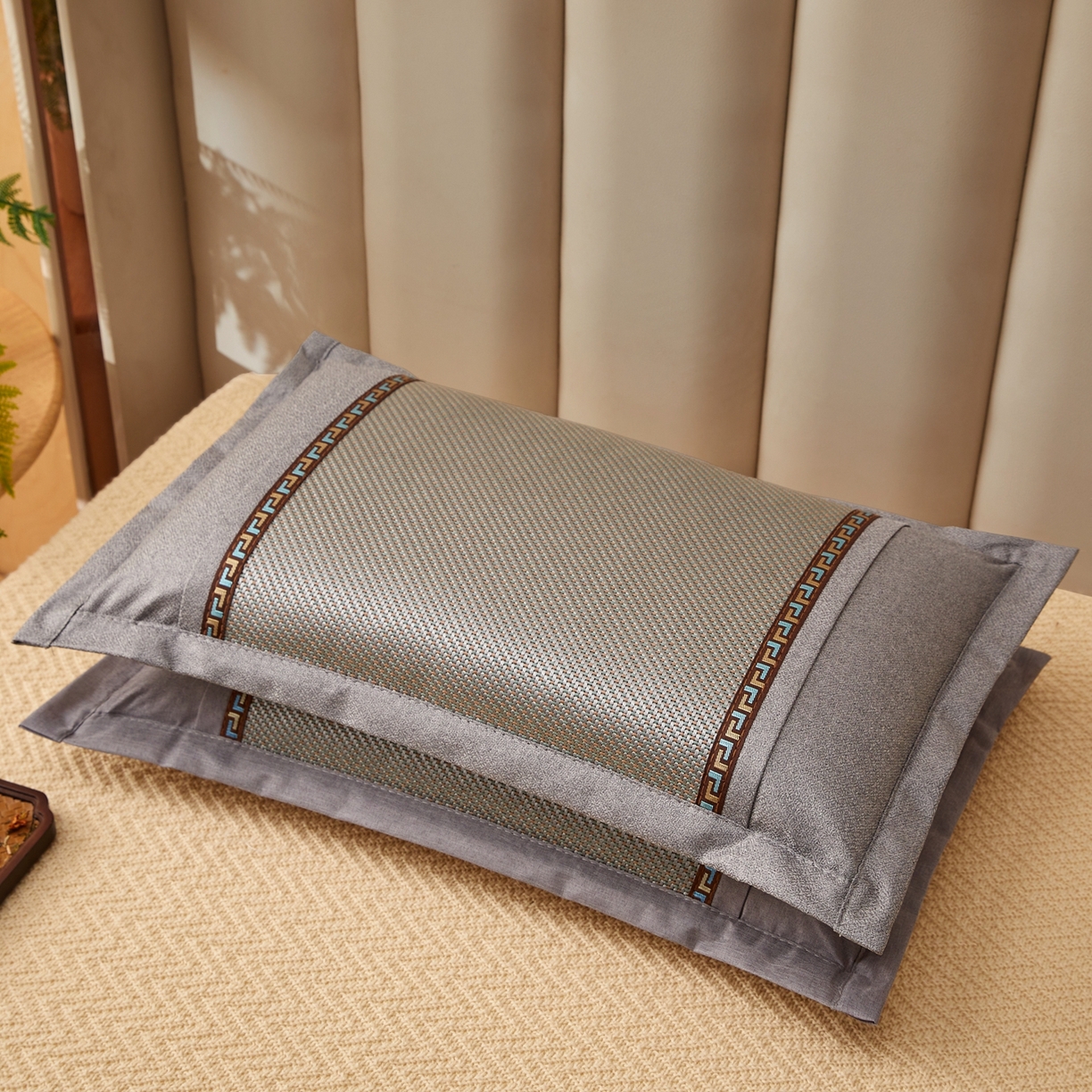 91家纺网 家纺一手货源 找家纺 （总）小桃姐家纺 2026新款夏凉枕清凉藤席凉席花草枕头枕芯藤面竹席枕头-系列二