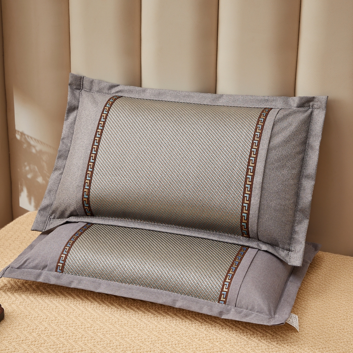 91家纺网 家纺一手货源 找家纺 （总）小桃姐家纺 2026新款夏凉枕清凉藤席凉席花草枕头枕芯藤面竹席枕头-系列二