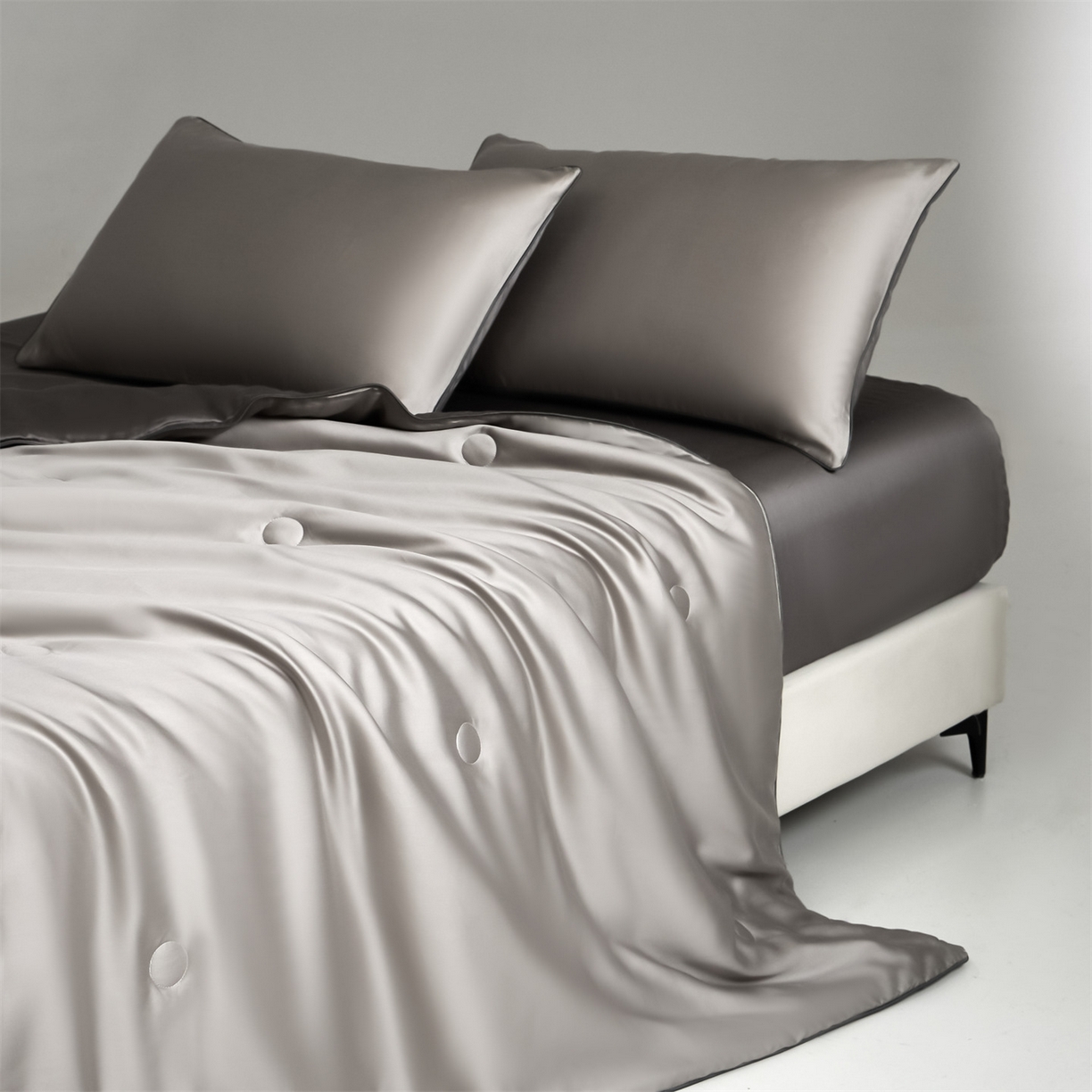 91家纺网 家纺一手货源 找家纺 无界 2026新款天丝夏被-麻绳双拼-温妮 温妮 椰子灰+经典灰