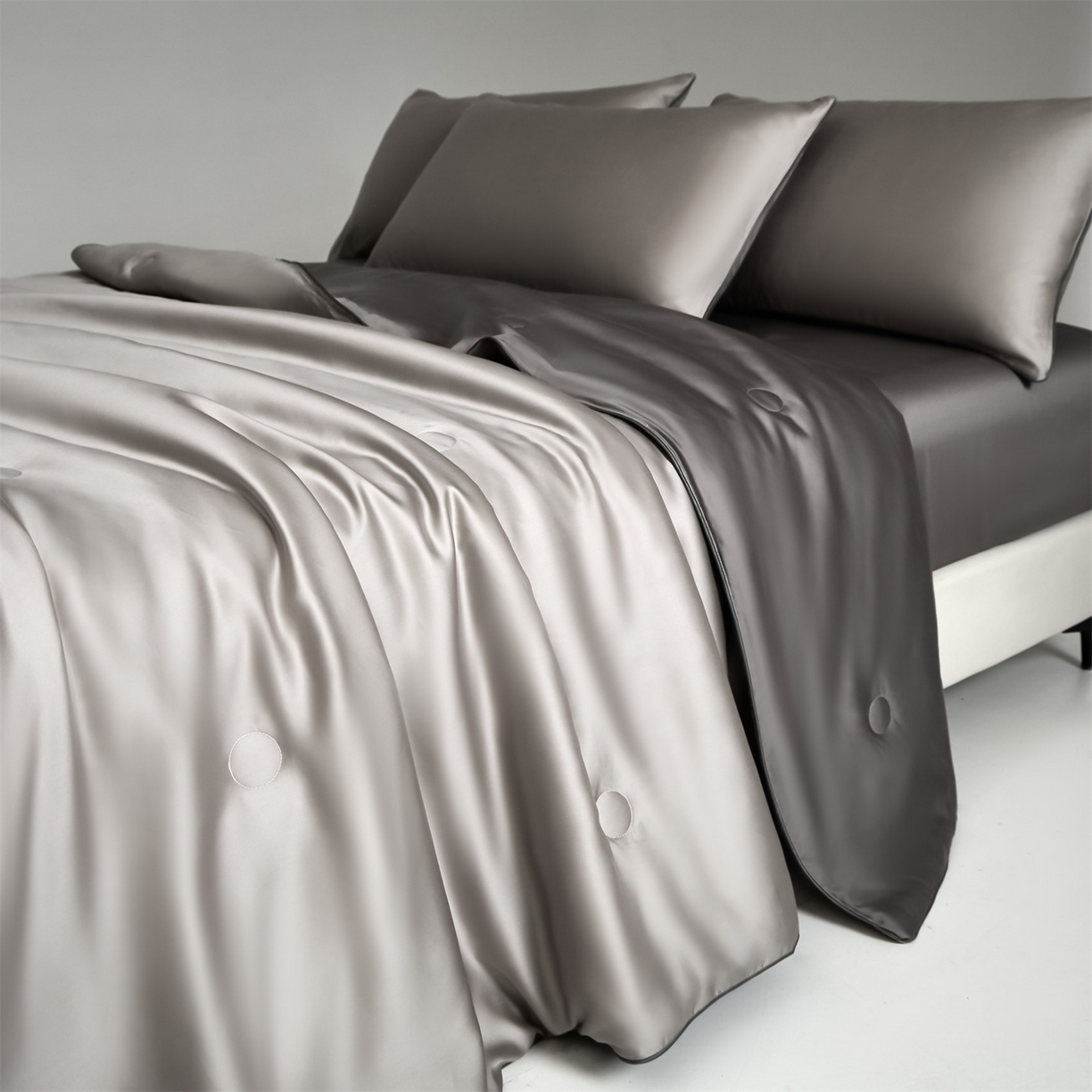 91家纺网 家纺一手货源 找家纺 无界 2026新款天丝夏被-麻绳双拼-温妮 温妮 椰子灰+经典灰