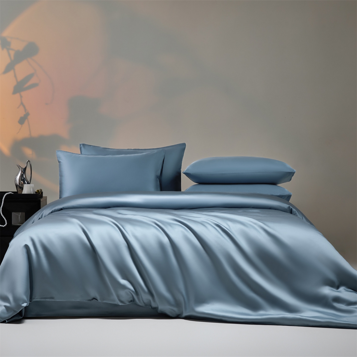 91家纺网 家纺一手货源 找家纺 （总）DC 2026新款天丝纯色双拼四件套--多娜系列