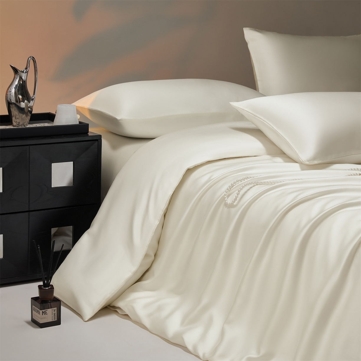 DC 2026新款天丝纯色双拼四件套--多娜系列 古董白