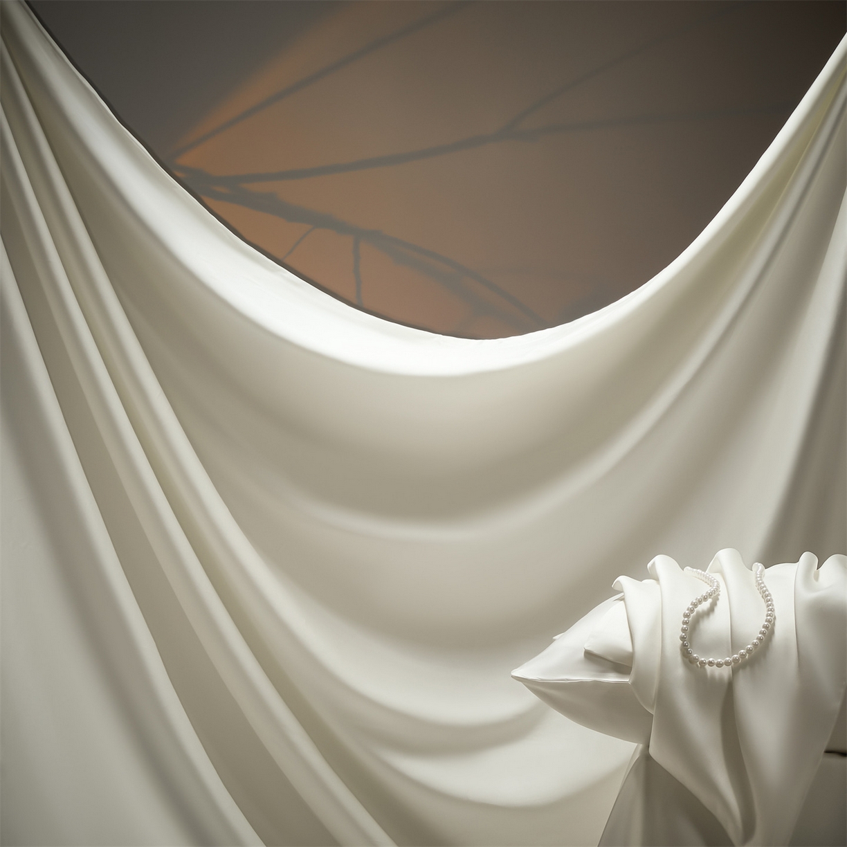 91家纺网 家纺一手货源 找家纺 DC 2026新款天丝纯色双拼四件套--多娜系列 古董白