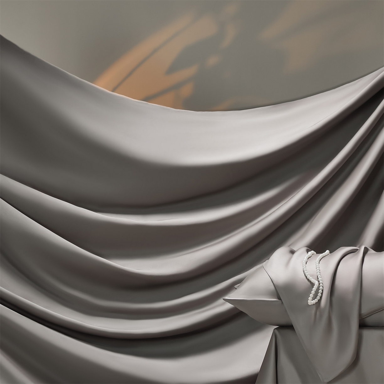 91家纺网 家纺一手货源 找家纺 DC 2026新款天丝纯色双拼四件套--多娜系列 经典灰