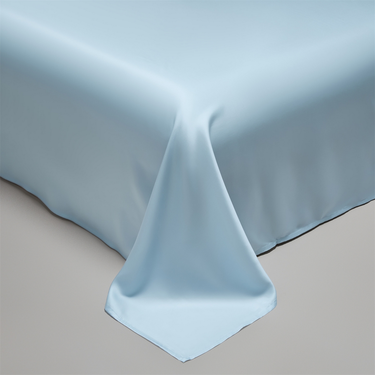 91家纺网 家纺一手货源 找家纺 DC 2026新款天丝纯色双拼四件套--多娜系列 婴儿蓝