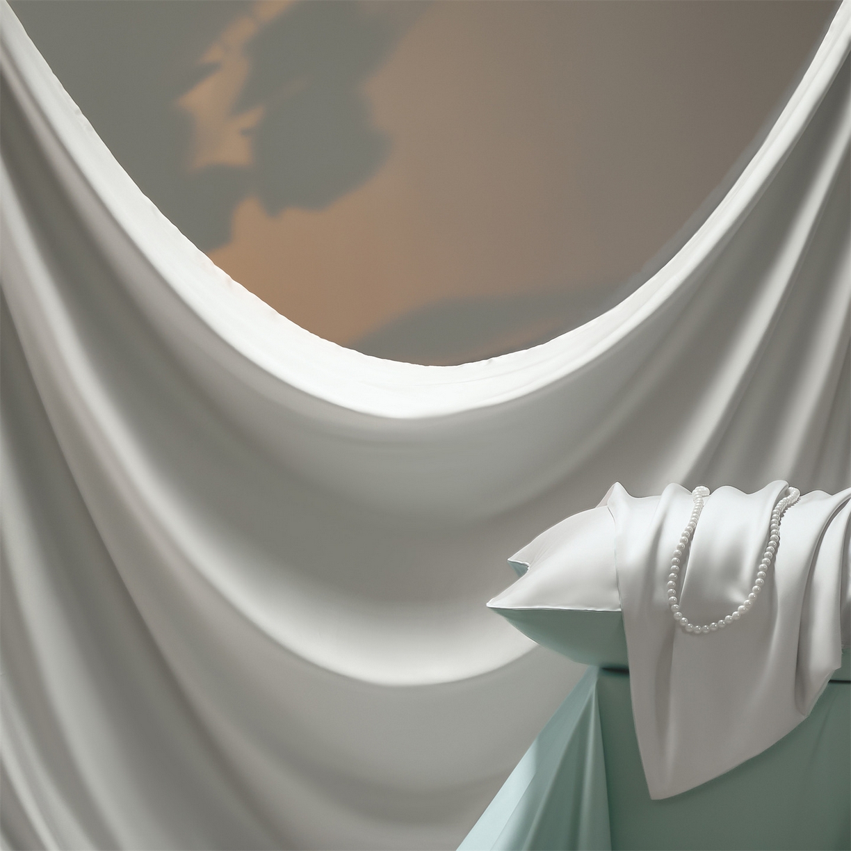 91家纺网 家纺一手货源 找家纺 DC 2026新款天丝纯色双拼四件套--多娜系列 流沙灰+海盐蓝