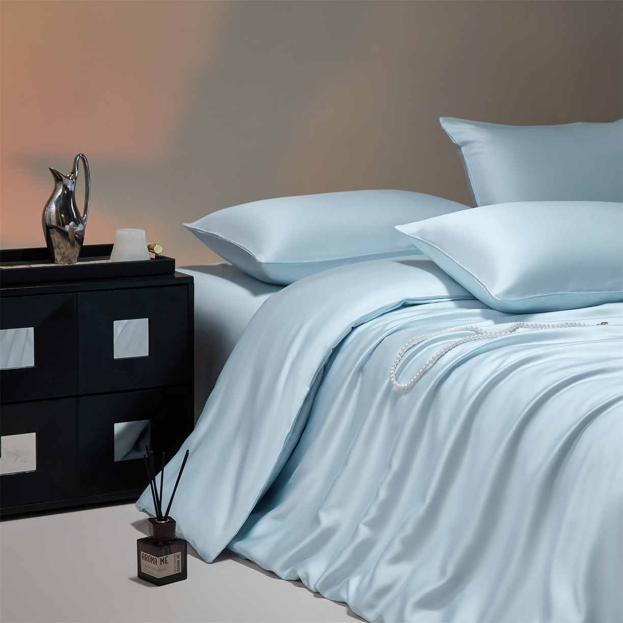 DC 2026新款天丝纯色双拼四件套--多娜系列 婴儿蓝