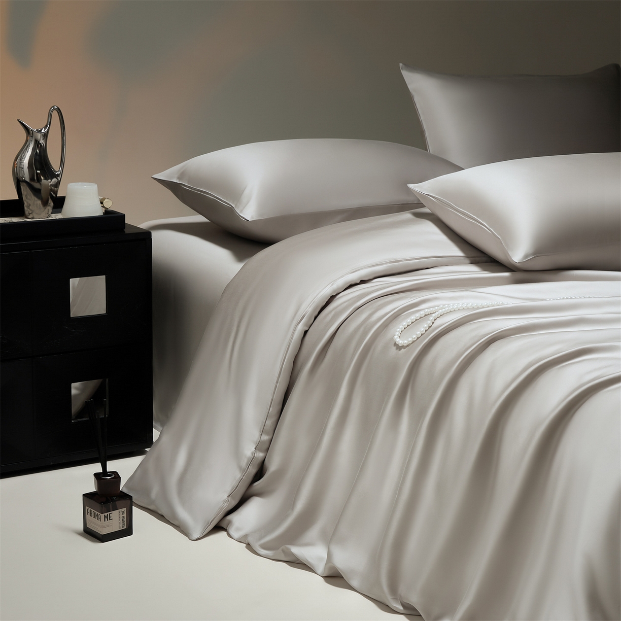 DC 2026新款天丝纯色双拼四件套--多娜系列 椰子灰