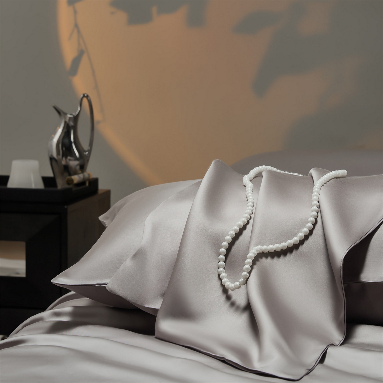 91家纺网 家纺一手货源 找家纺 DC 2026新款天丝纯色双拼四件套--多娜系列 经典灰