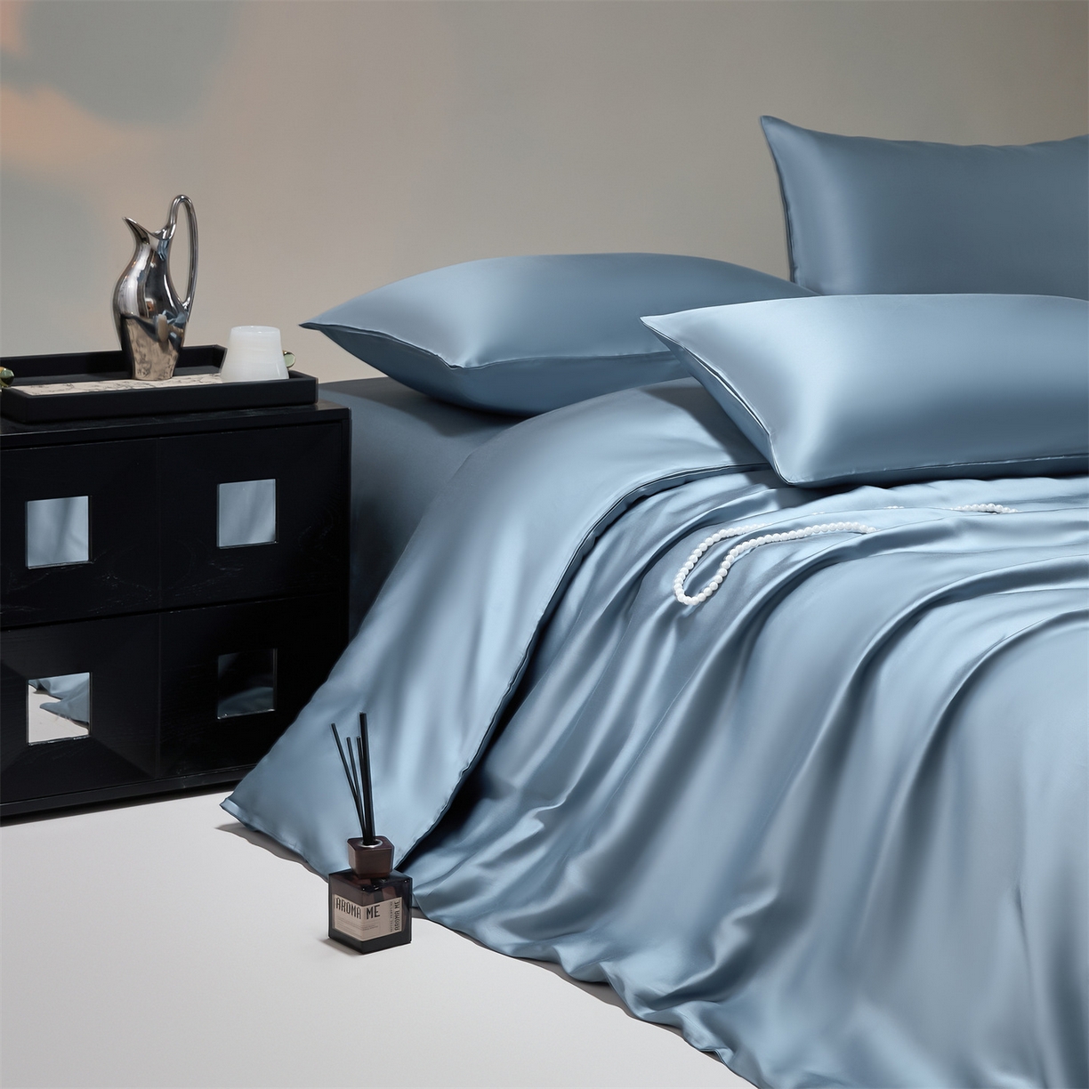 DC 2026新款天丝纯色双拼四件套--多娜系列 梵高蓝