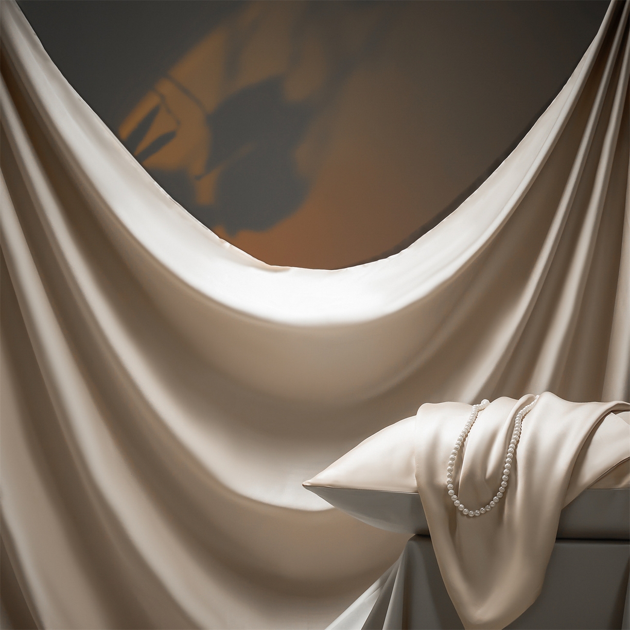 91家纺网 家纺一手货源 找家纺 DC 2026新款天丝纯色双拼四件套--多娜系列 浅茶+冰川灰