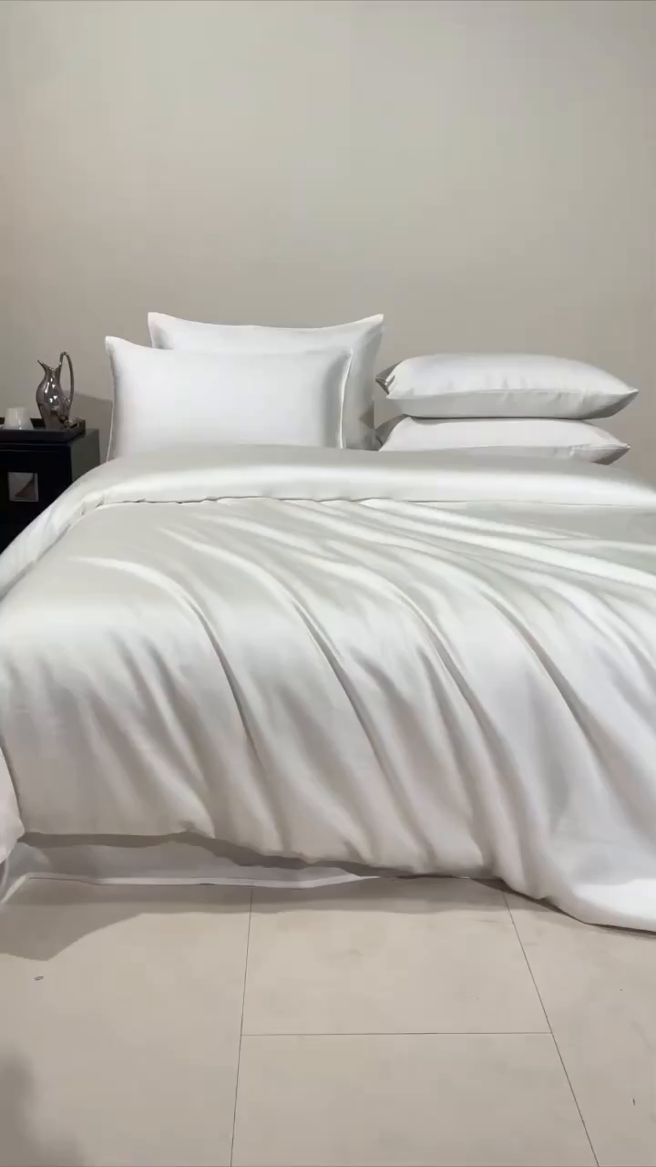 91家纺网 家纺一手货源 找家纺 DC 2026新款天丝纯色双拼四件套--多娜系列 古董白