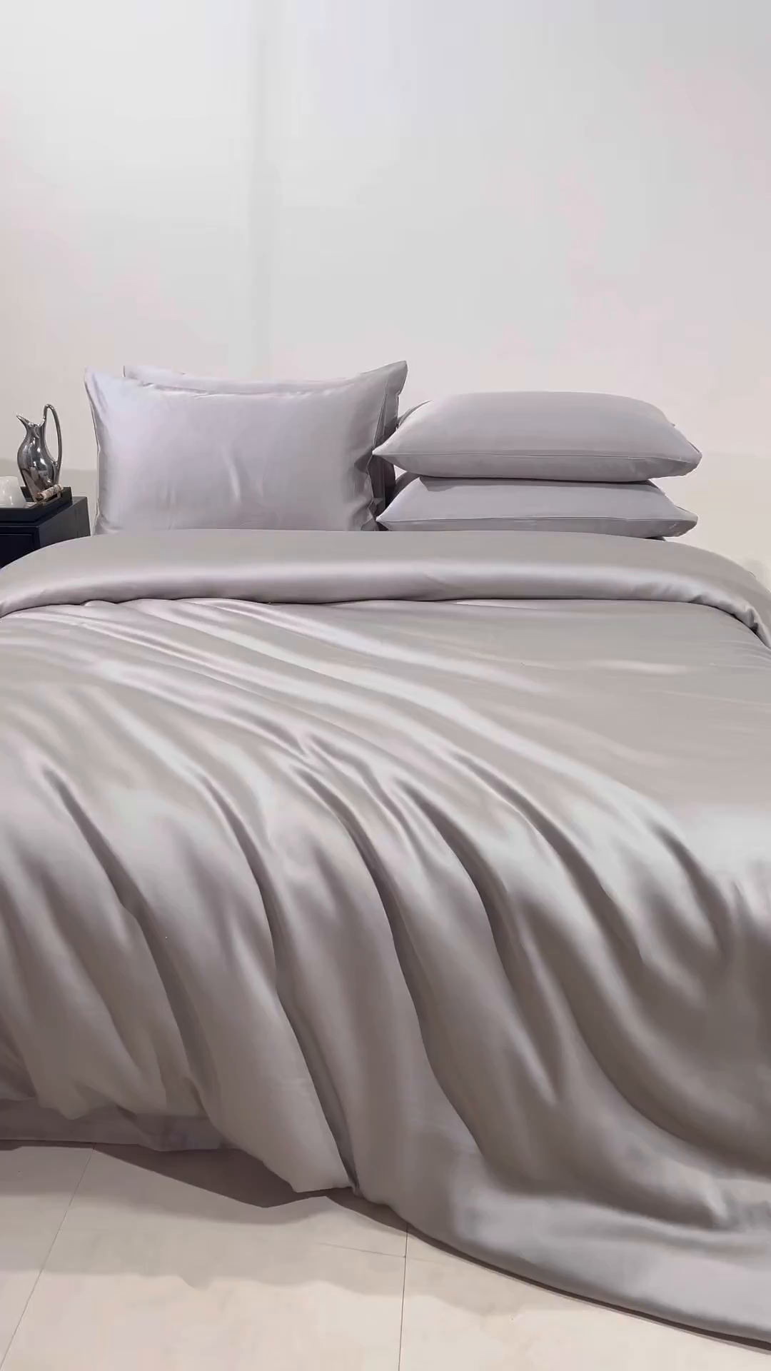 91家纺网 家纺一手货源 找家纺 DC 2026新款天丝纯色双拼四件套--多娜系列 椰子灰