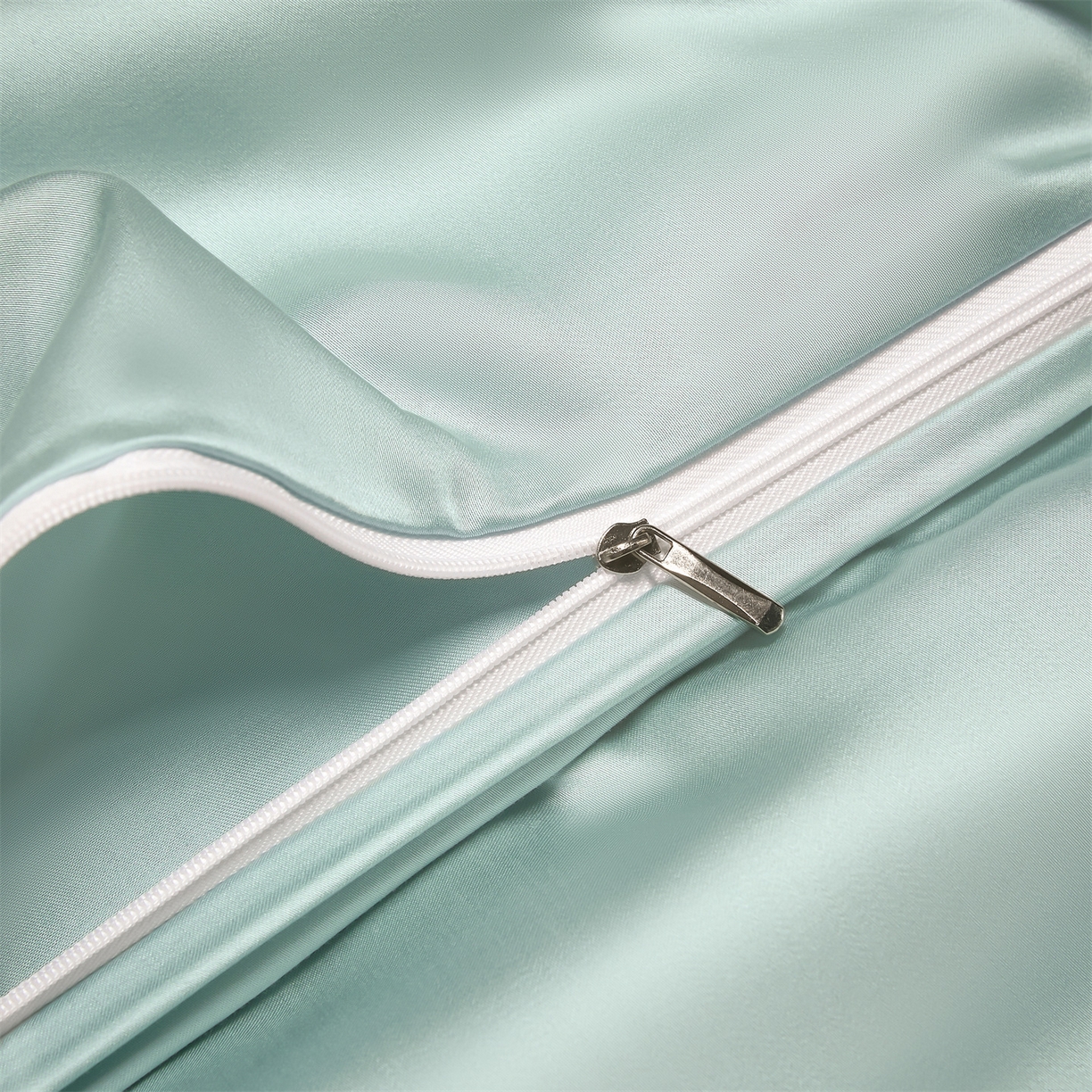 91家纺网 家纺一手货源 找家纺 DC 2026新款天丝纯色双拼四件套--多娜系列 流沙灰+海盐蓝