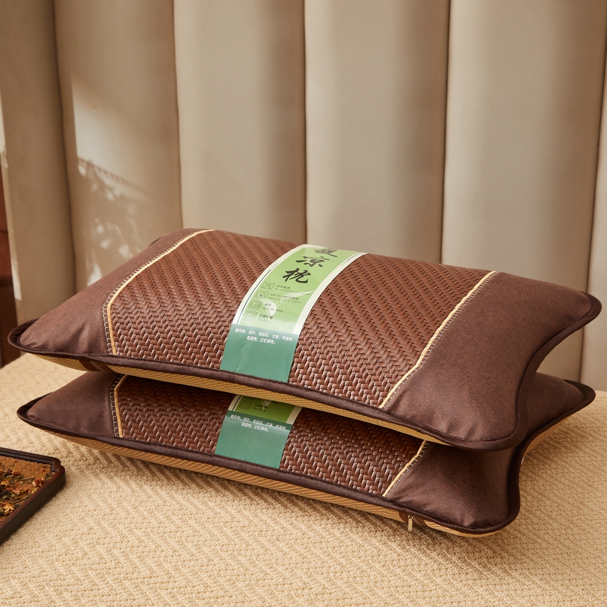 91家纺网 家纺一手货源 找家纺 （总）小桃姐家纺 2026新款夏凉枕清凉藤席凉席花草枕头枕芯藤面竹席枕头-系列一