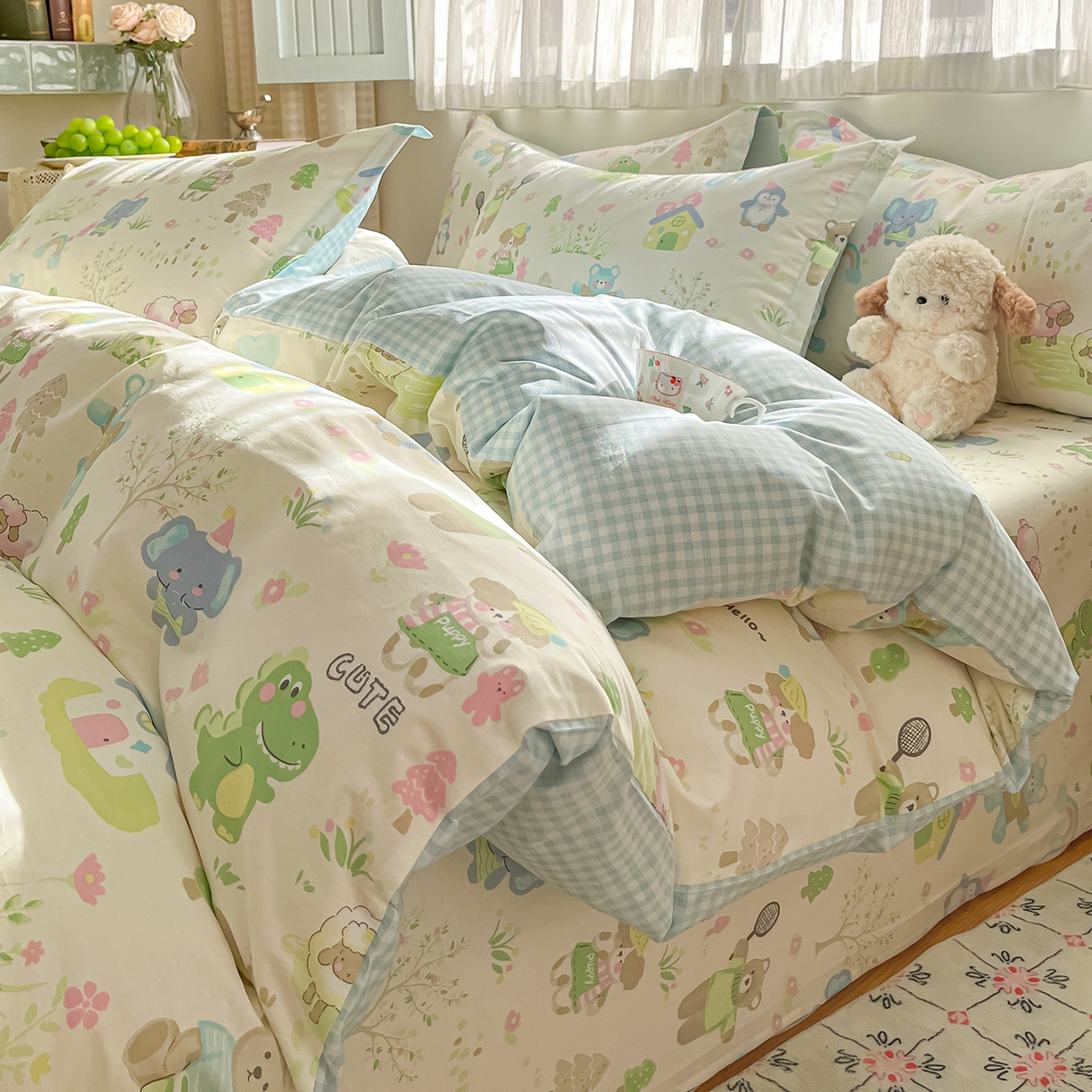 女子家纺 2026新款全棉纯棉印花单品系列花卉款四件套 妙趣乐园