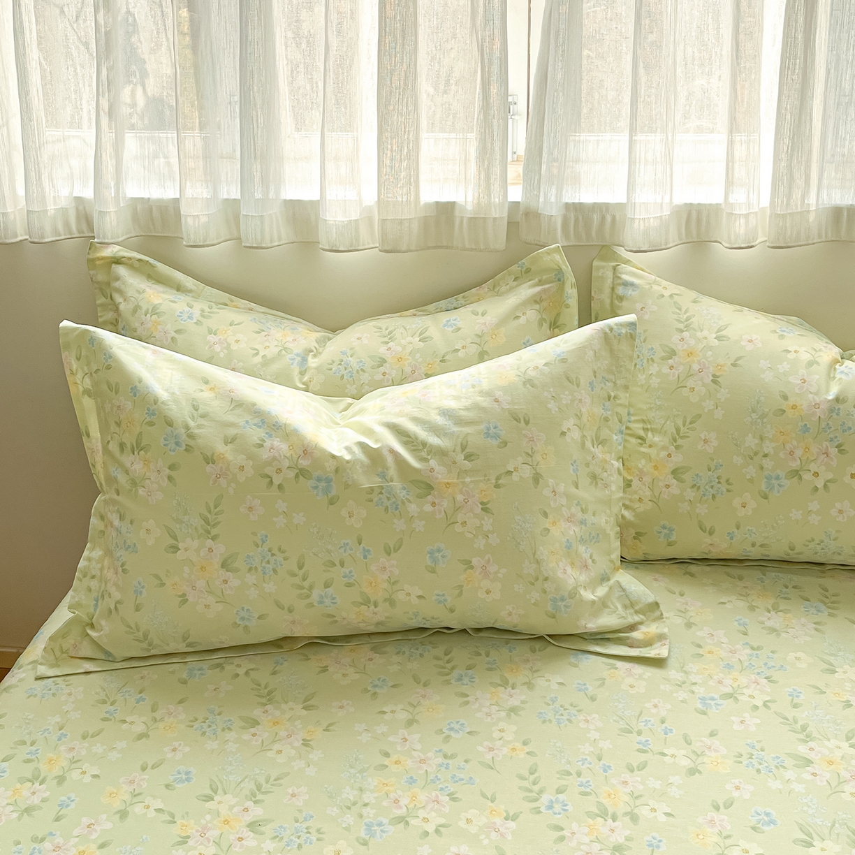 91家纺网 家纺一手货源 找家纺 女子家纺 2026新款全棉纯棉印花单品系列花卉款四件套 徐徐花开