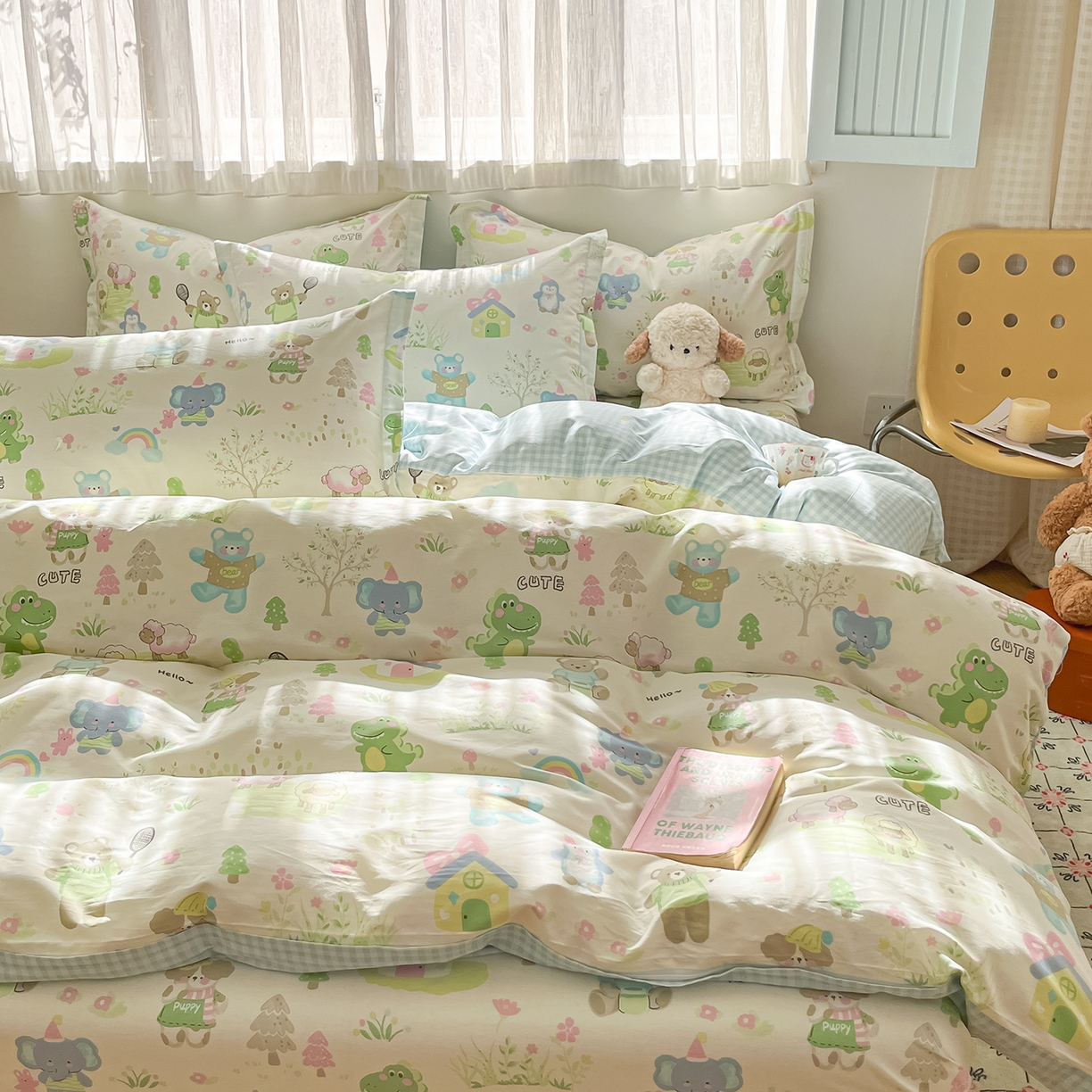 91家纺网 家纺一手货源 找家纺 女子家纺 2026新款全棉纯棉印花单品系列花卉款四件套 妙趣乐园