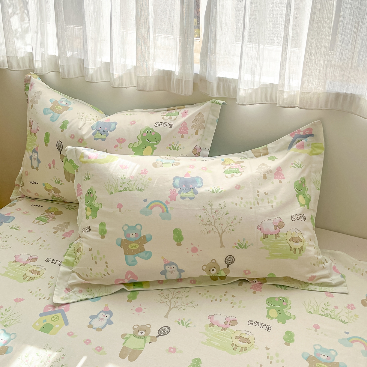 91家纺网 家纺一手货源 找家纺 女子家纺 2026新款全棉纯棉印花单品系列花卉款四件套 妙趣乐园