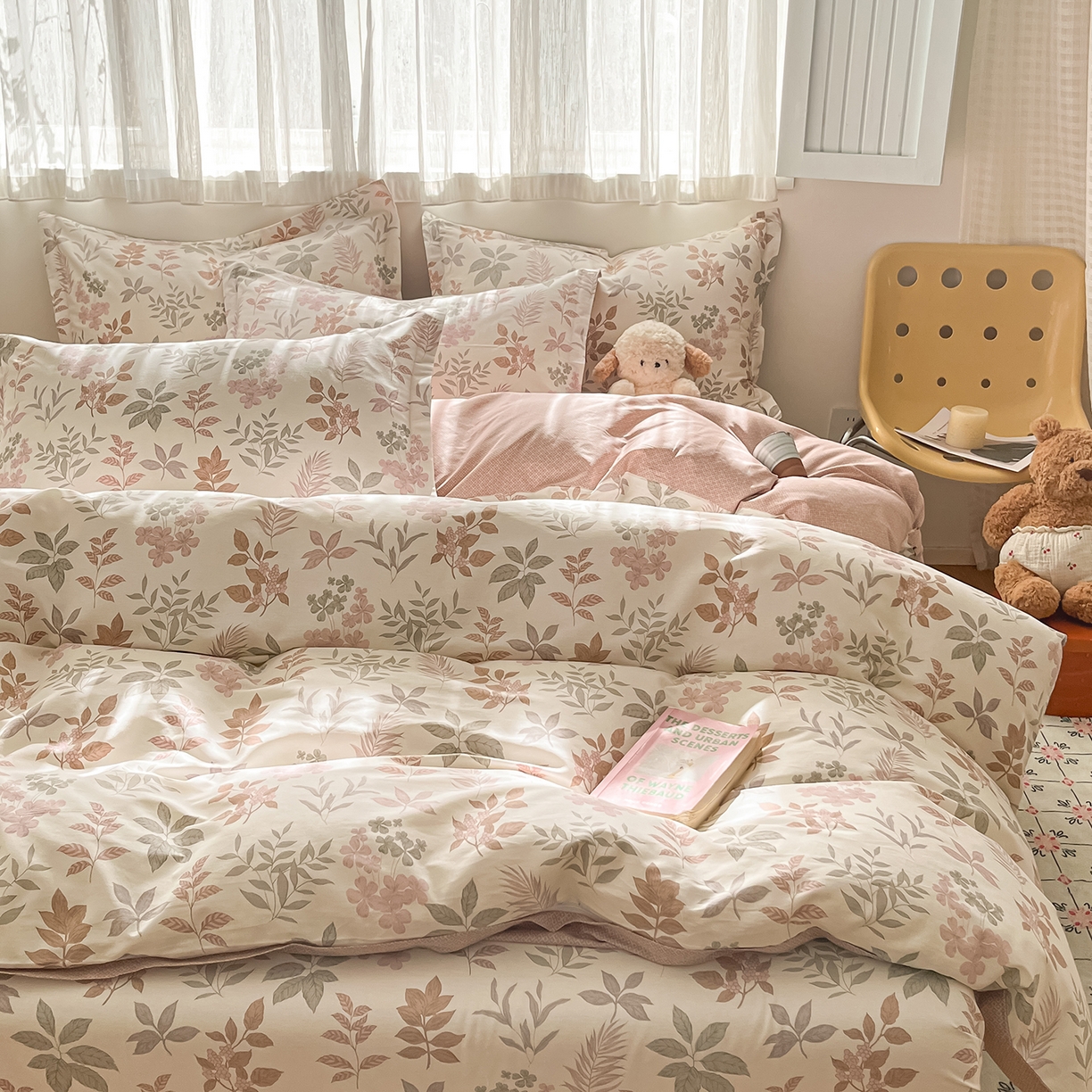 91家纺网 家纺一手货源 找家纺 女子家纺 2026新款全棉纯棉印花单品系列花卉款四件套 洛克庄园红