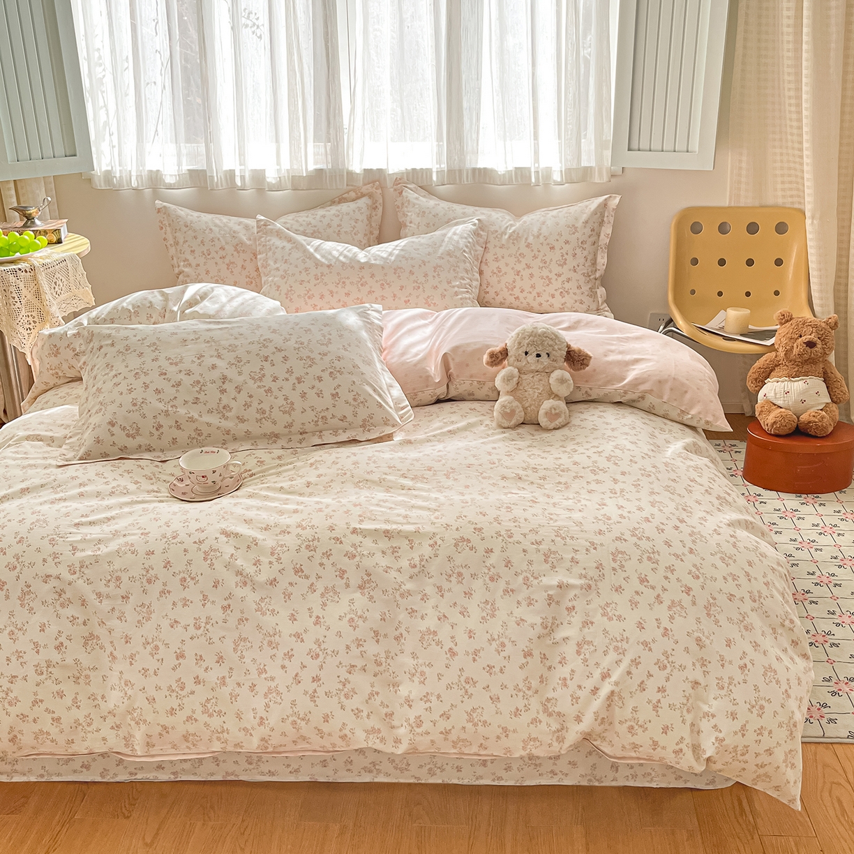 91家纺网 家纺一手货源 找家纺 女子家纺 2026新款全棉纯棉印花单品系列花卉款四件套 俏佳人